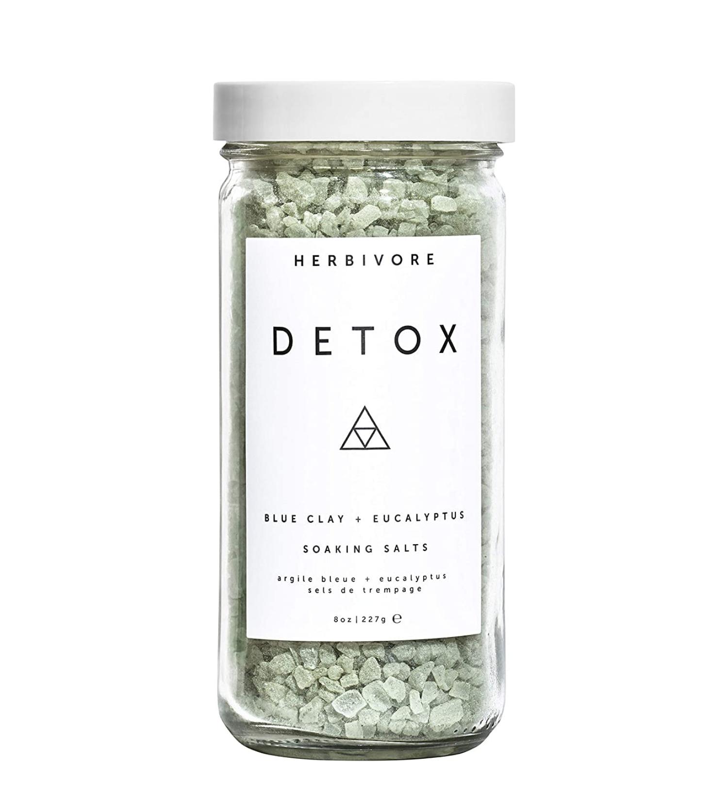 Herbivore Botanicals Detox Soaking Salts - Pacific Sea Salt, Blue Clay, Eucalyptus (8 oz) - Buy Online on GoSupps.com