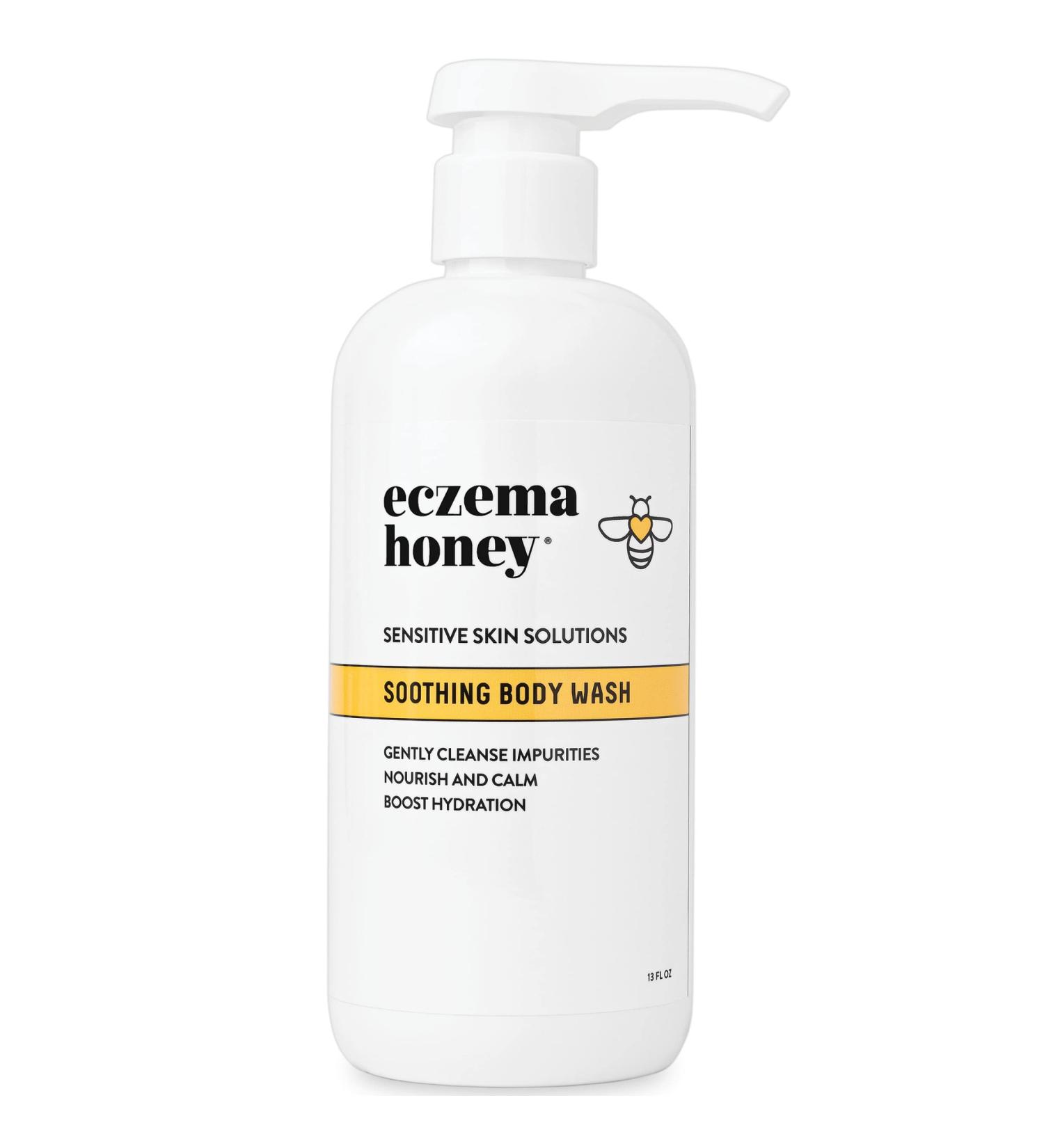Honey Soothing Body Wash for Eczema Relief - Gentle Shower Gel for Sensitive Skin - For Adults, Kids & Babies - 13 Fl Oz - Buy Online on GoSupps.com