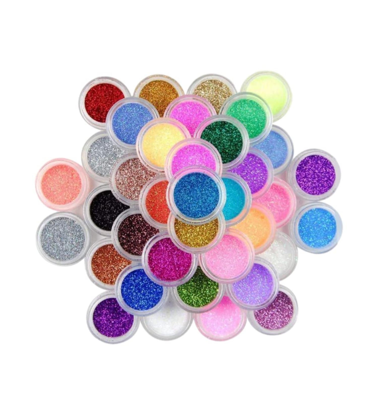 Nail Art Powder 45 Colors Nail Glitter Pigment Fine Glitter Powder Nail Art DIY Dust Manicure for Nail Art Decorations - Buy Online on GoSupps.com