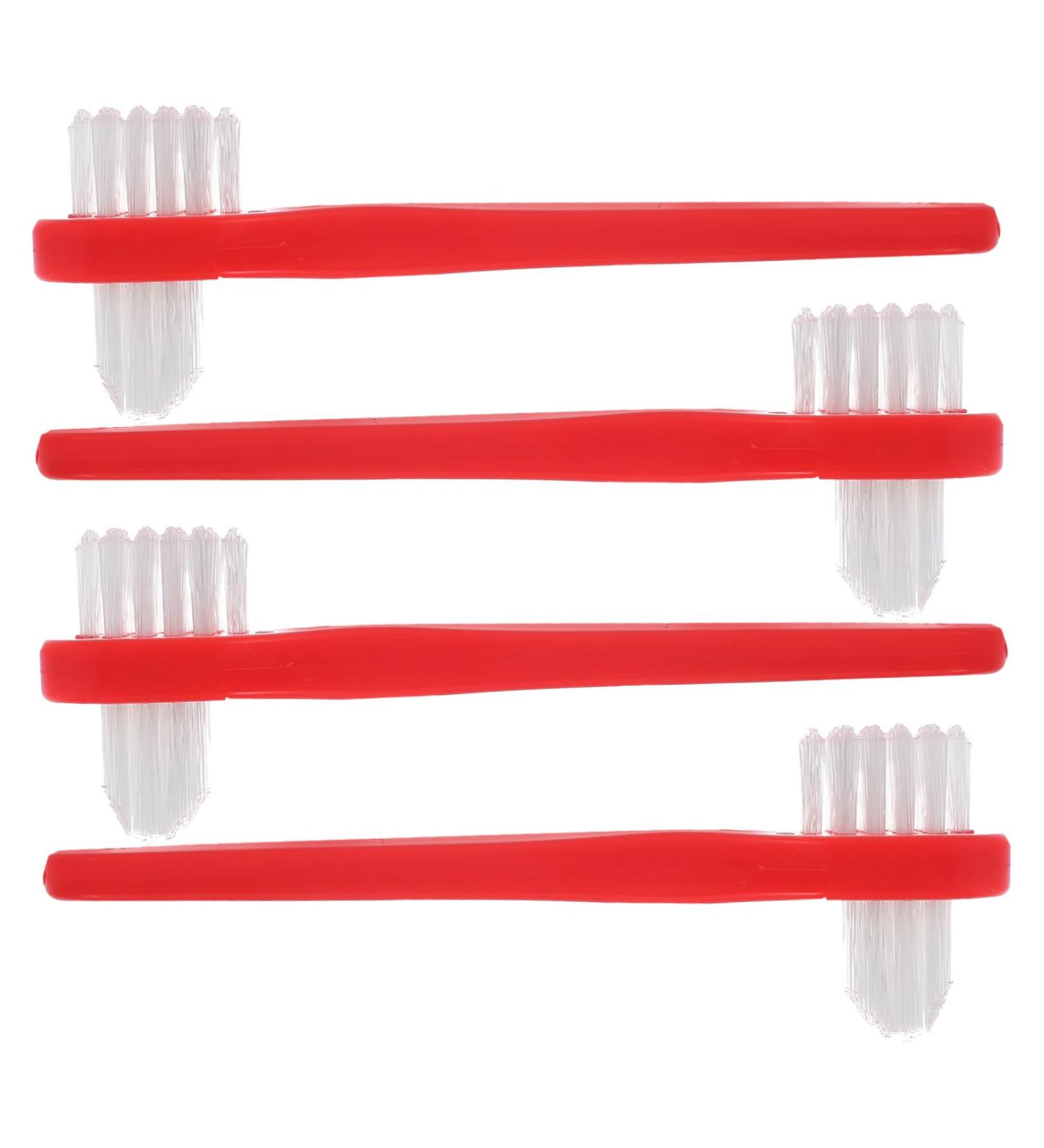 Plafope 4-Piece Soft Prosthesis Cleaning Toothbrush Set - Travel-Friendly Double Head Design for Easy Oral Care - Buy Online on GoSupps.com