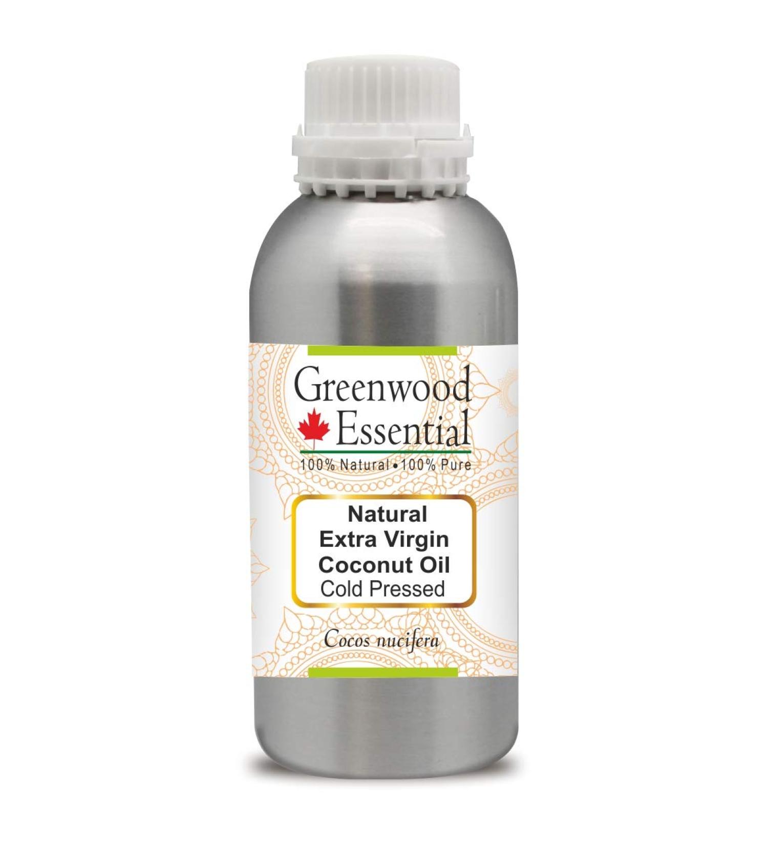 Greenwood Essential Natural Extra Virgin Coconut Oil (Cocos nucifera) with Glass Dropper Cold Pressed 100ml (3.38 oz) 100ml (3.38 Ounce) with Glass Dropper - Buy Online on GoSupps.com
