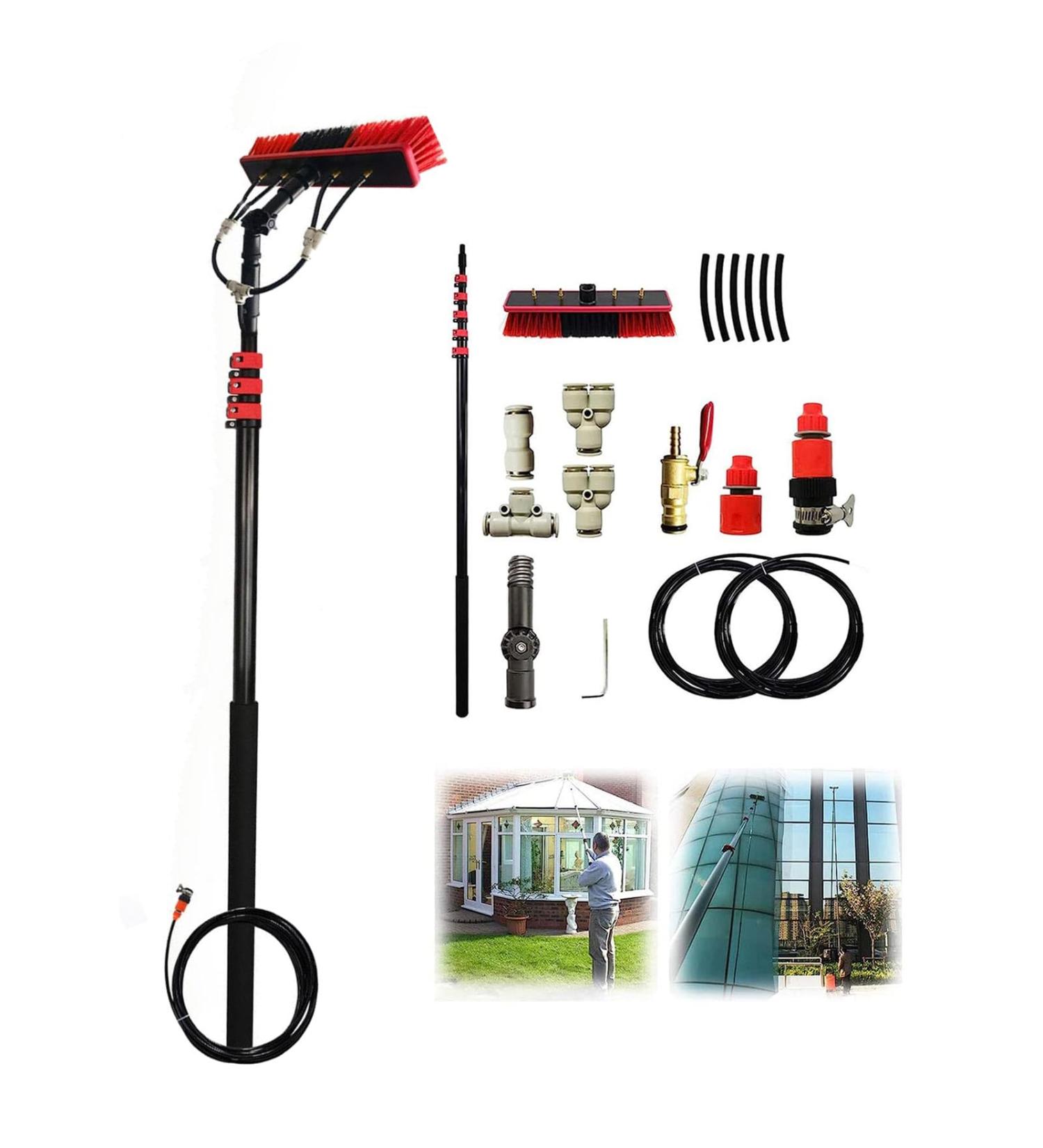 36FT/10.8m Water Fed Pole & Backpack/Window Cleaning Telescopic Brush/Extendable Window Washer conservatory roof cleaner water fed pole Photovoltaic Panel Cleaning 35cm Brush Head 12M/39FT - Buy Online on GoSupps.com