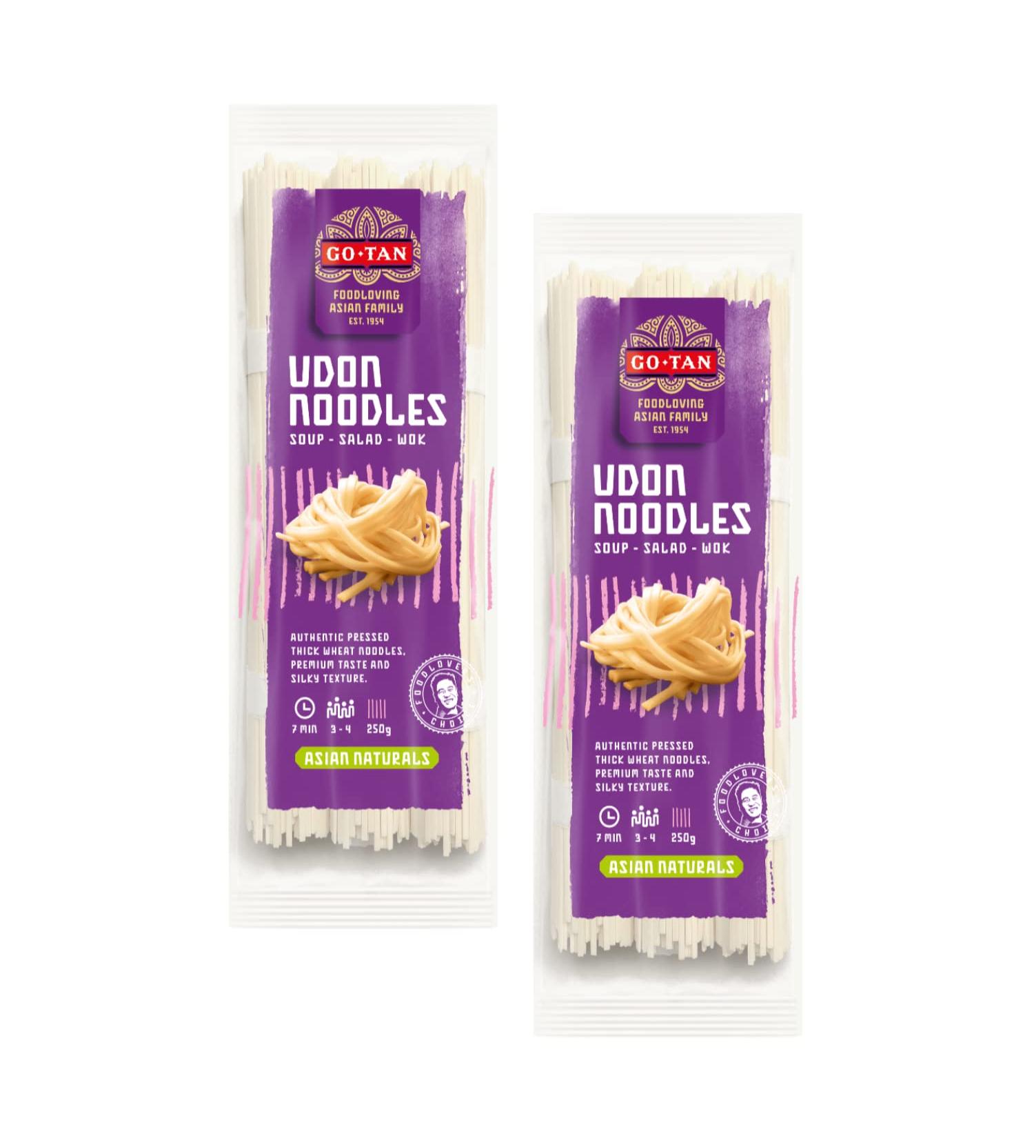  GO-TAN Go-Tan | Japanese Udon Noodles | Japanese Spaghetti | Soft Wheat Pasta Flour - 2 x 250 Gr - Buy Online on GoSupps.com