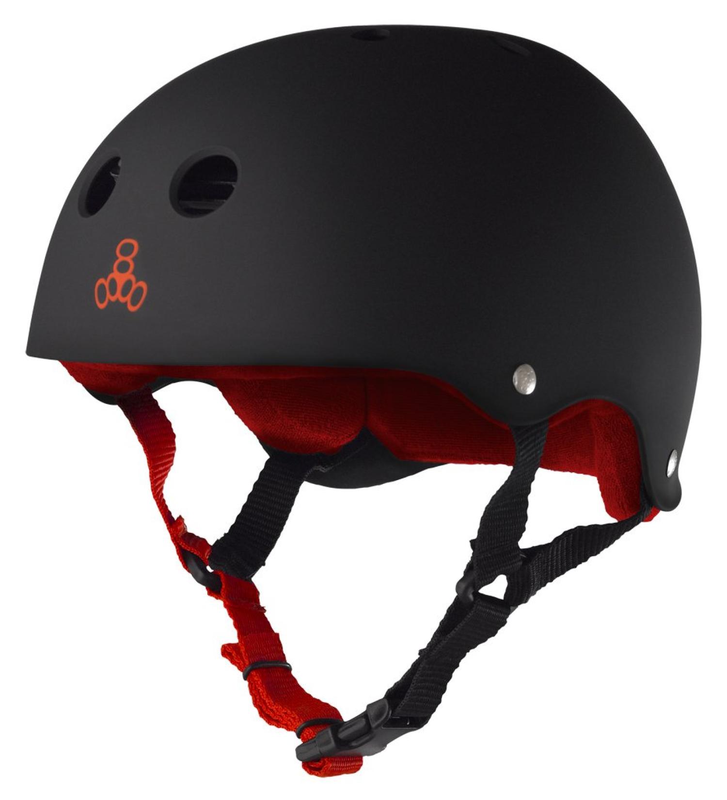Triple Eight Sweatsaver Liner Helmet - Medium Black Rubber w/ Red | Skateboarding - Buy Online on GoSupps.com