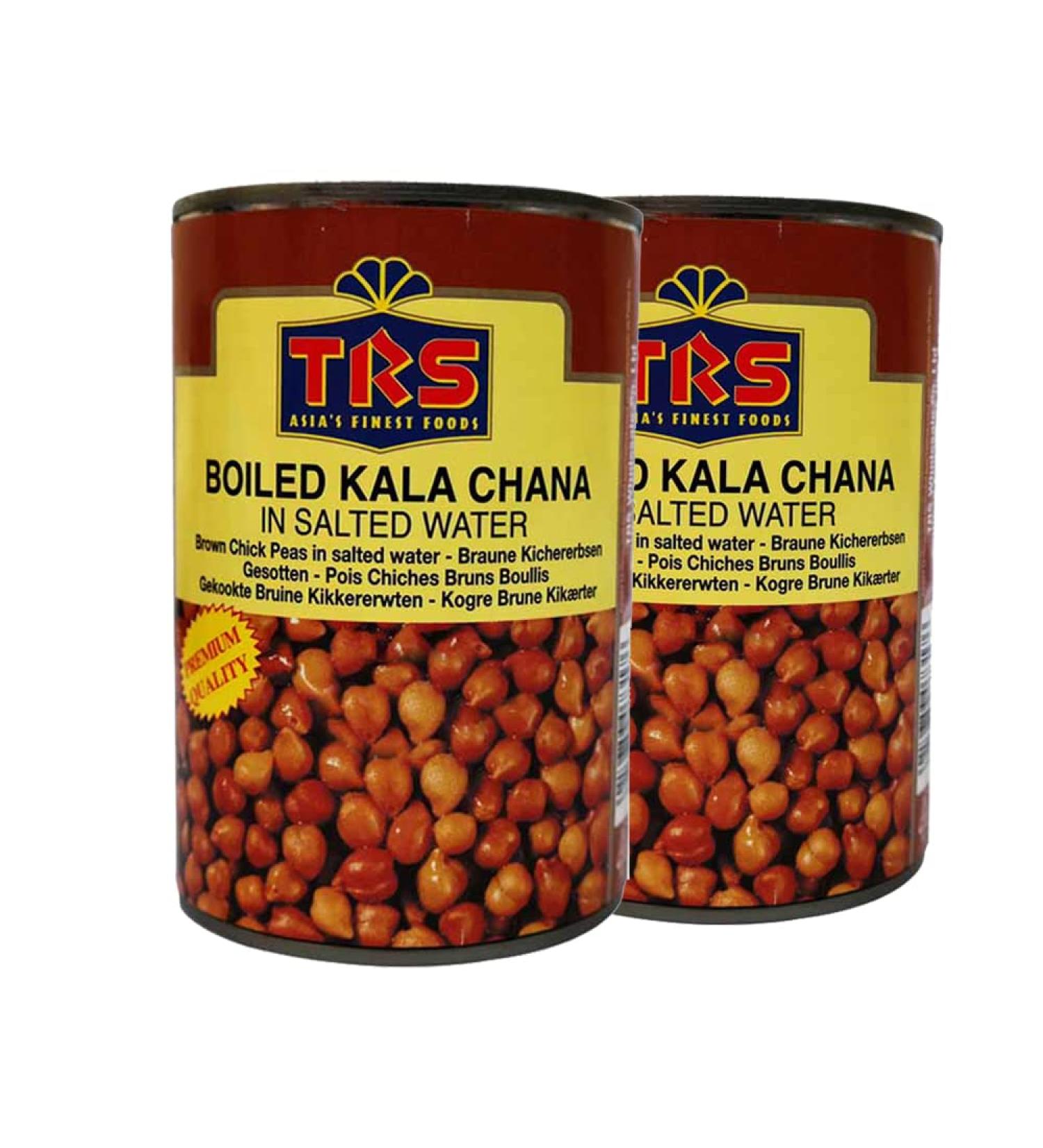 TRS Canned Boiled Kala Chana | 400G |Chickpeas in Salted Water |Kala Chana |High Protein | Vegan |Ready to Cook | Indian Origin (Pack of 2) Brown Chick Peas Pack 2 - Buy Online on GoSupps.com