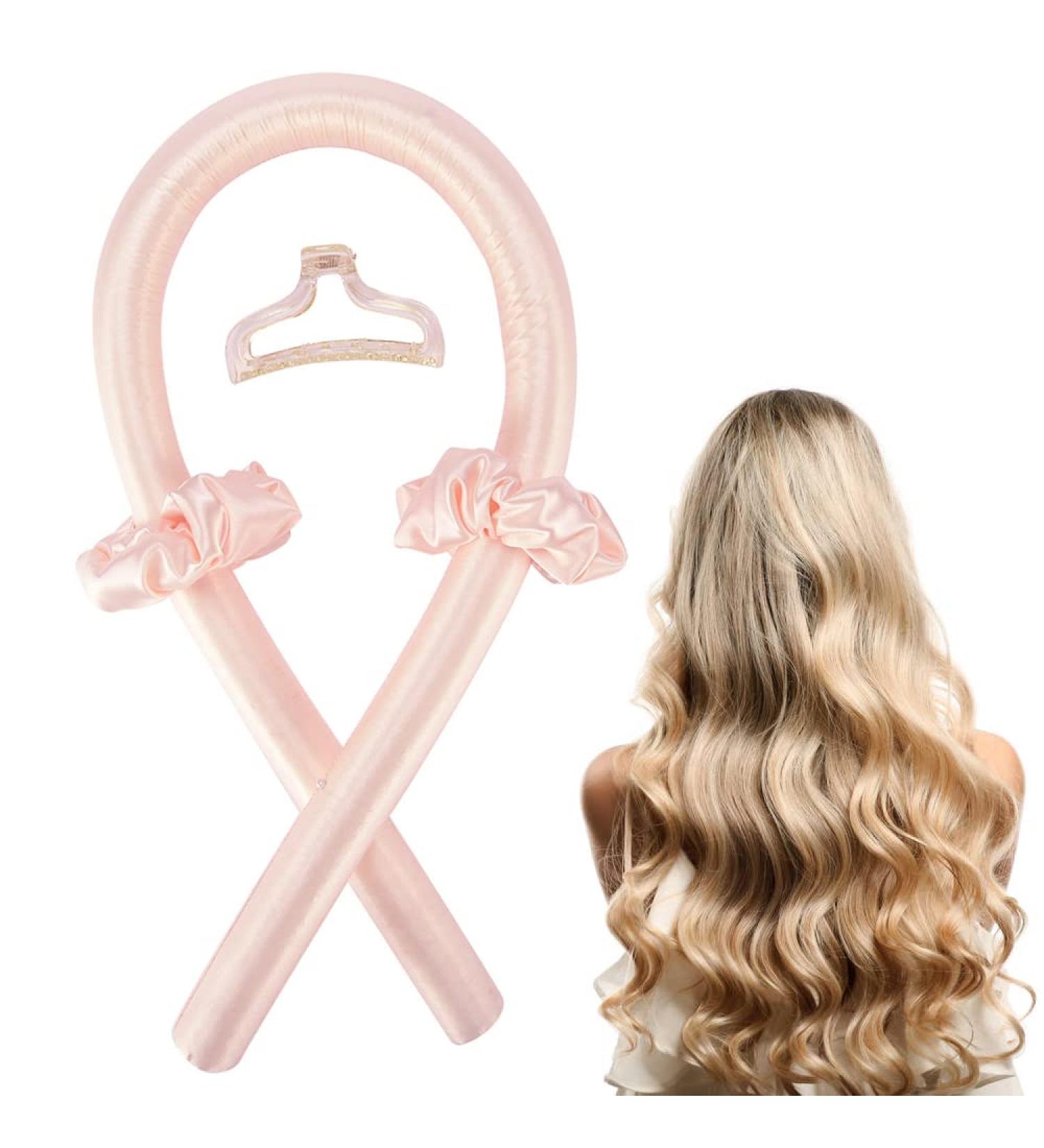 Gosuoa Women Heatless Curling Rod Rollers - DIY Soft Foam Silk Curls Headband for Natural Hair - Pink - Buy Online on GoSupps.com