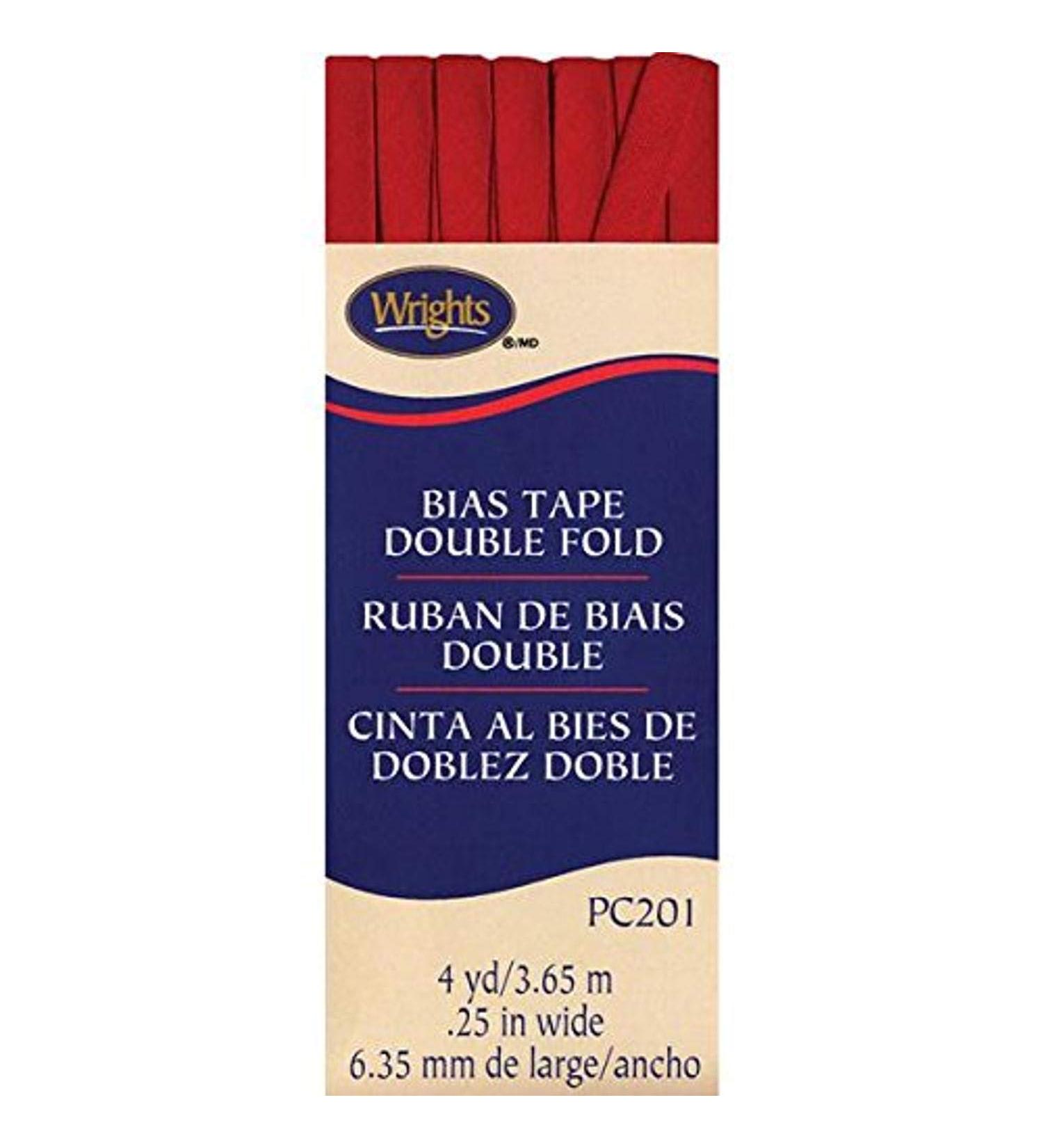 Wrights Double Fold Bias Tape 1/4 X4yd  Red