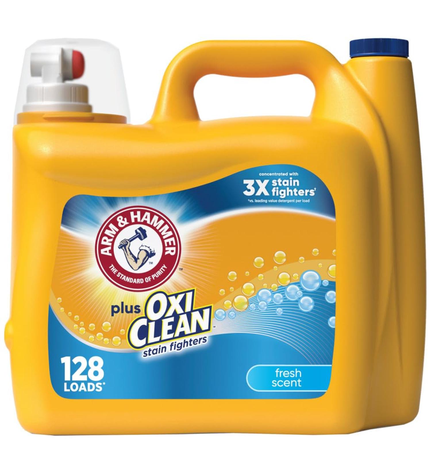 Arm & Hammer Plus OxiClean Fresh Scent Liquid Laundry Detergent - 128 Loads 166.5 Fl Oz - International Shipping - Buy Online on GoSupps.com