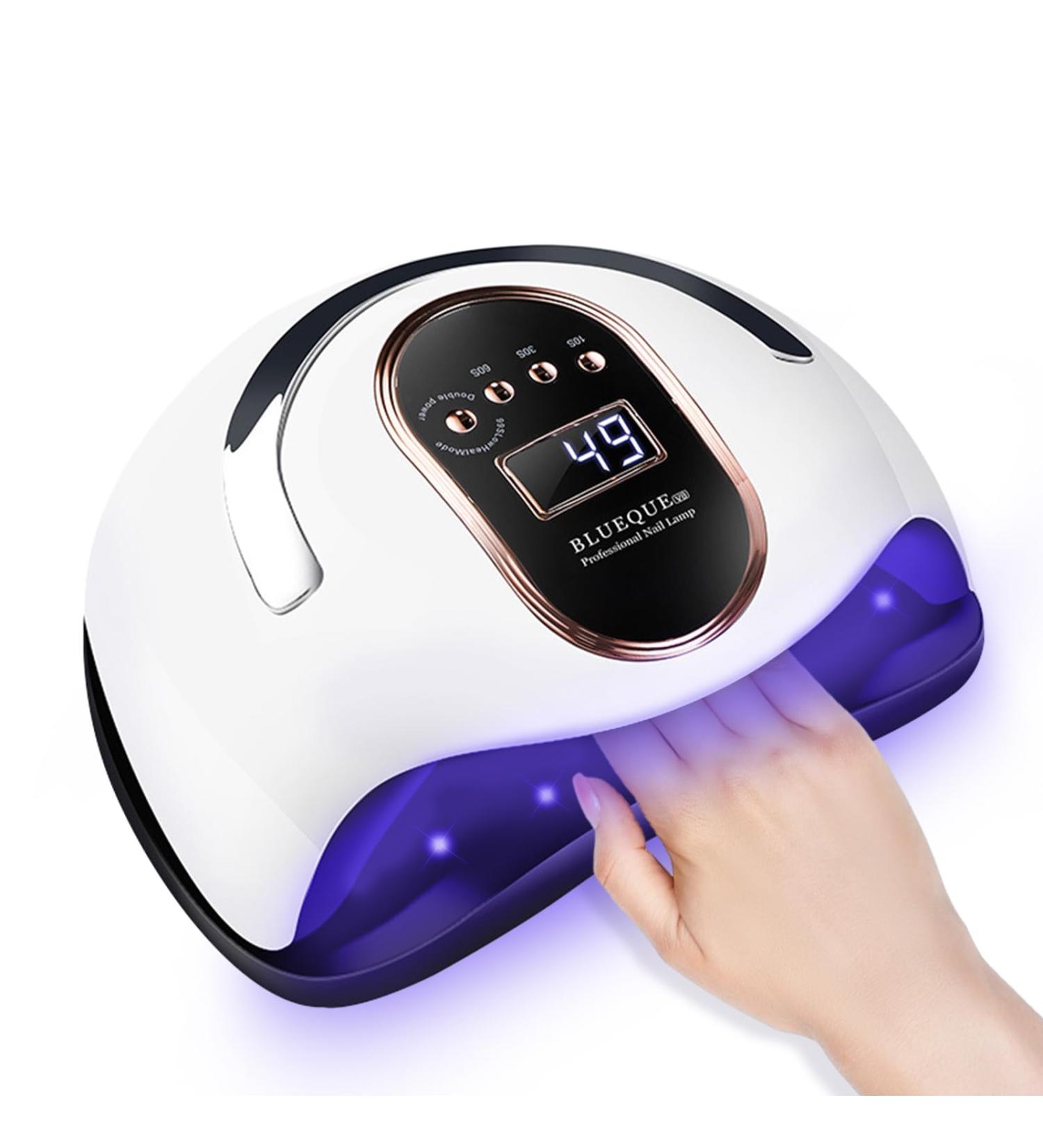 Ruiqas UV LED Nail Lamp 168W | Fast Nail Polish Curing Gel Dryer with Auto Sensor | 4 Timer Settings | For Fingernail and Toenail - Buy Online on GoSupps.com