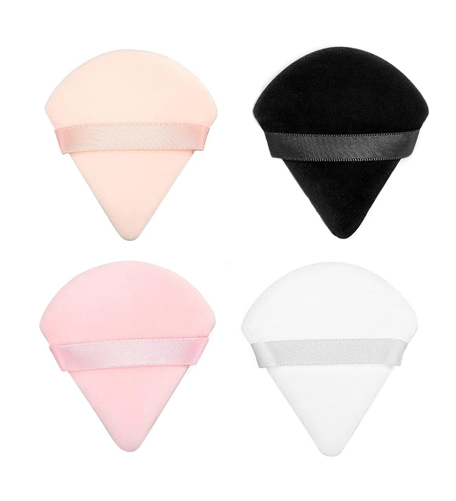 4 Pieces Soft Makeup Powder Puff Set - Triangle Loose Powder Applicators for Foundation - Wet/Dry Cosmetic Puffs (Black White Pink Nude) - International Shipping - Buy Online on GoSupps.com
