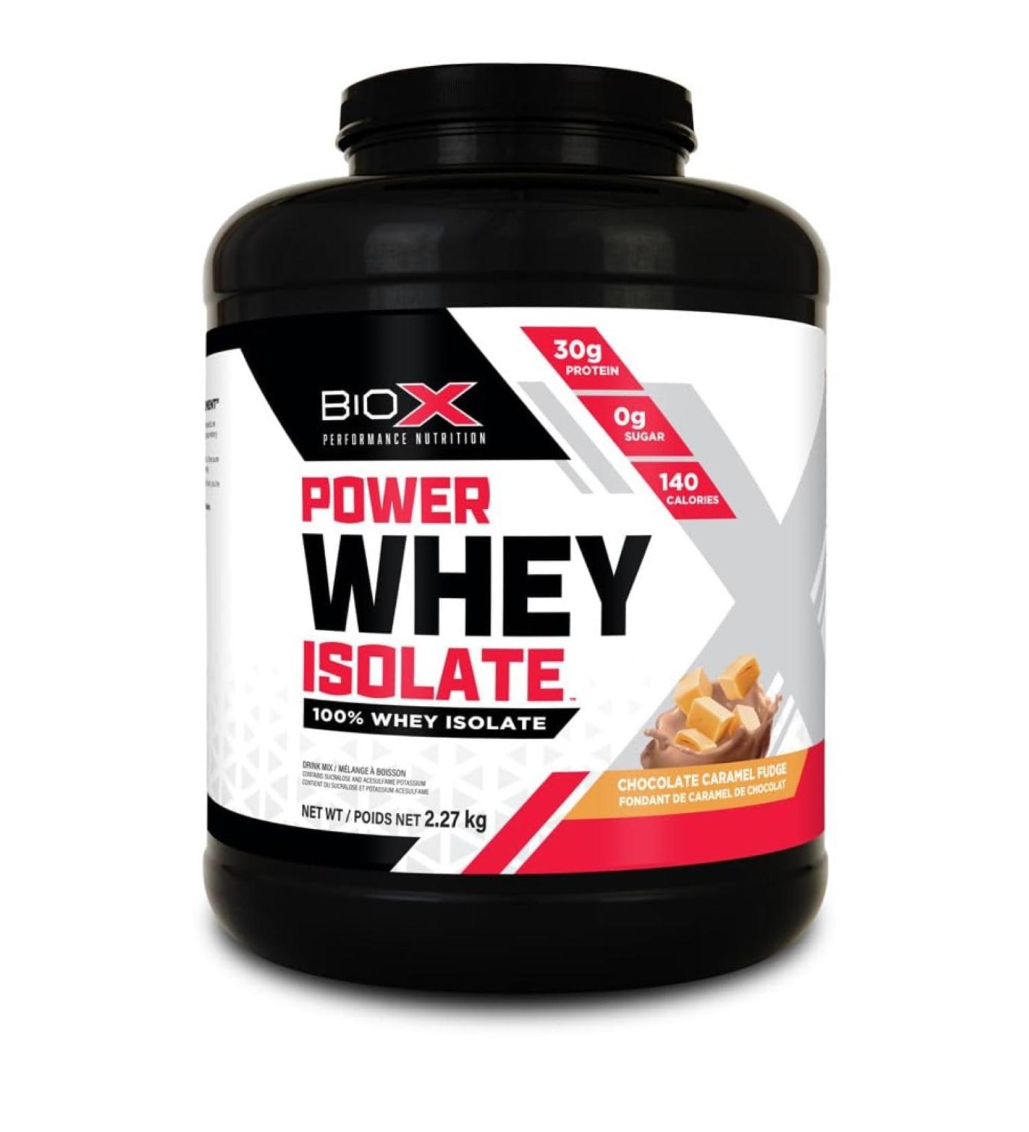 BioX Power Whey Isolate | 100% Ultra-Pure Whey Isolate Protein Powder | 30g Protein Per Serving Sugar Free Low Lactose & Low Carb Protein Powder | 65 Servings 5LB (Chocolate Caramel Fudge) Chocolate Caramel Fudge 65 Servings (Pack of 1) - Buy Online on GoSupps.com