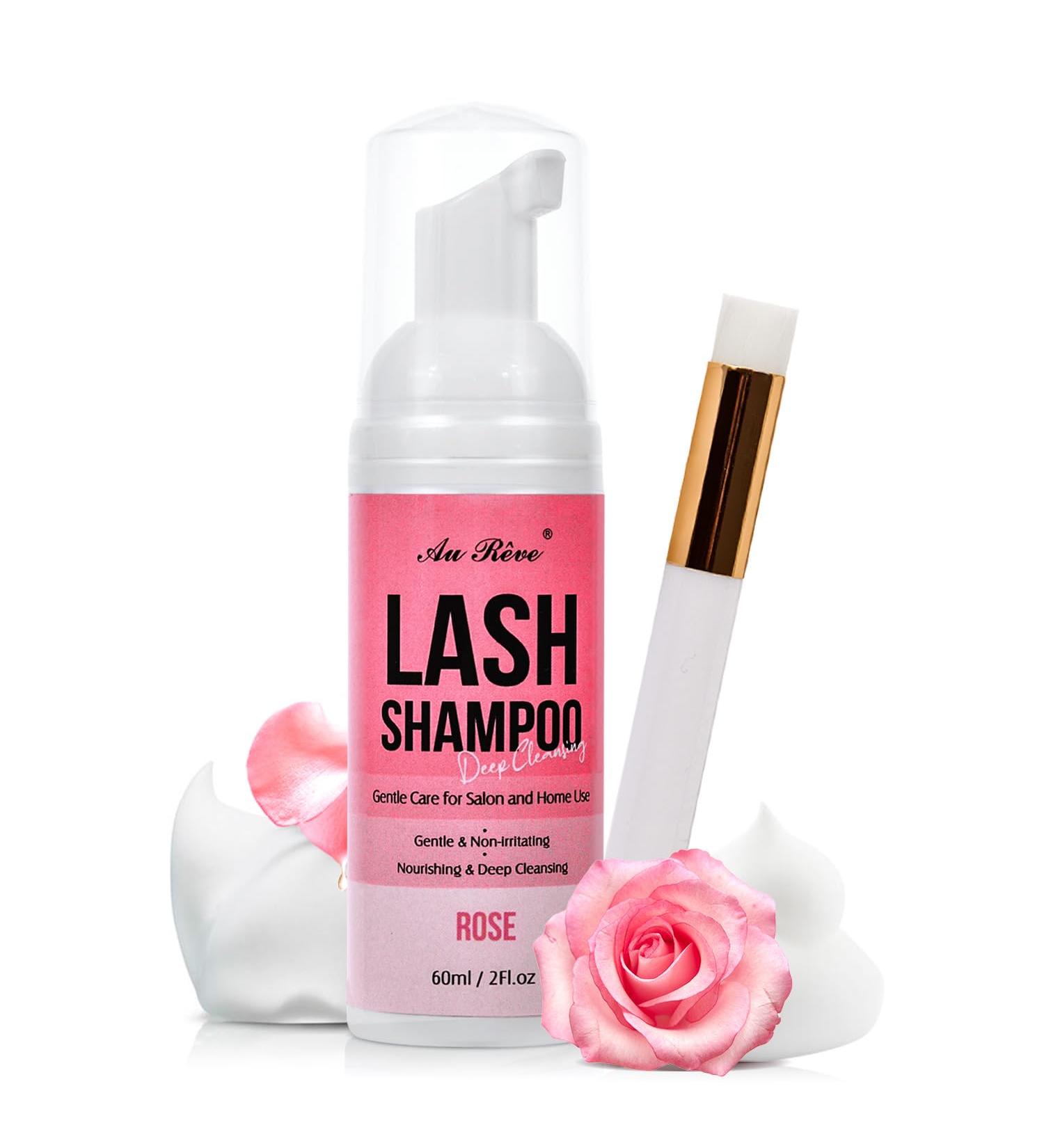 Lash Shampoo for Extensions | Oil-Free Eyelash Cleanser | Gentle Foaming 60ml | Salon & Home Care - Rose Scent - Buy Online on GoSupps.com