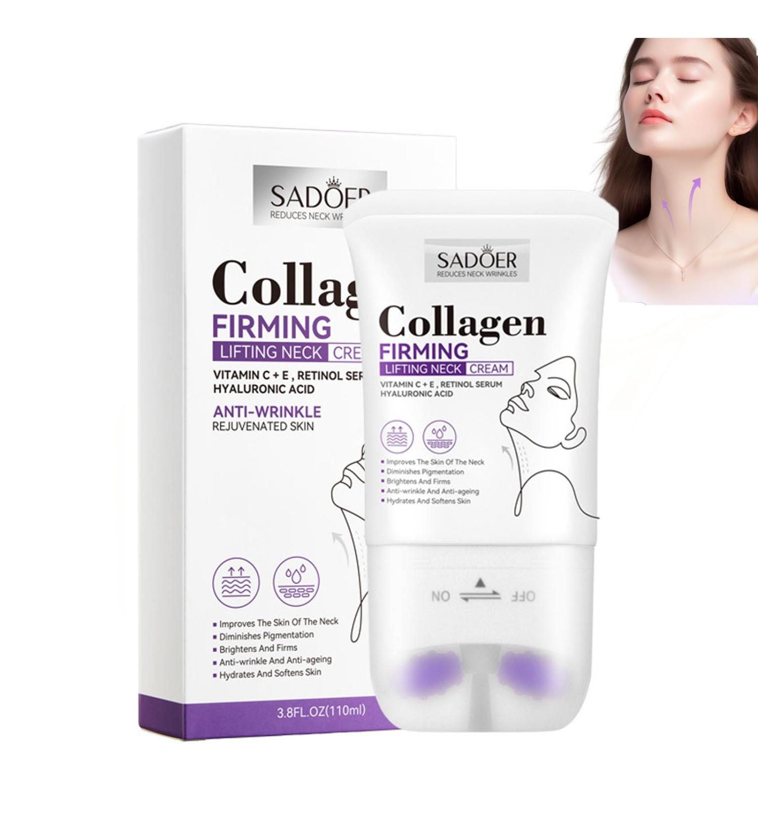 Sadoer Face & Neck Collagen Cream - Firming Lifting Anti-Wrinkle Treatment for Dark Spots - Buy Online on GoSupps.com