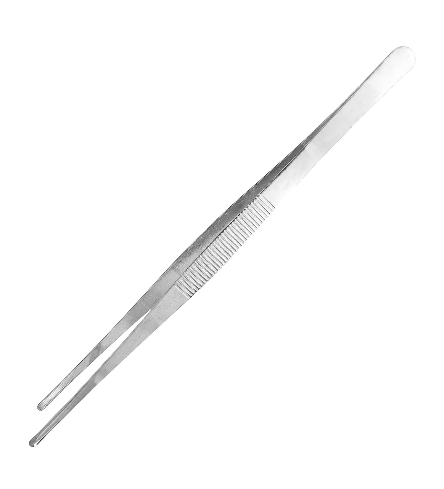 Extra Long Stainless Steel Tweezers 30cm - Precision Toothed Tip for Aquascaping Gardening Cooking & Industrial Use - Buy Online on GoSupps.com