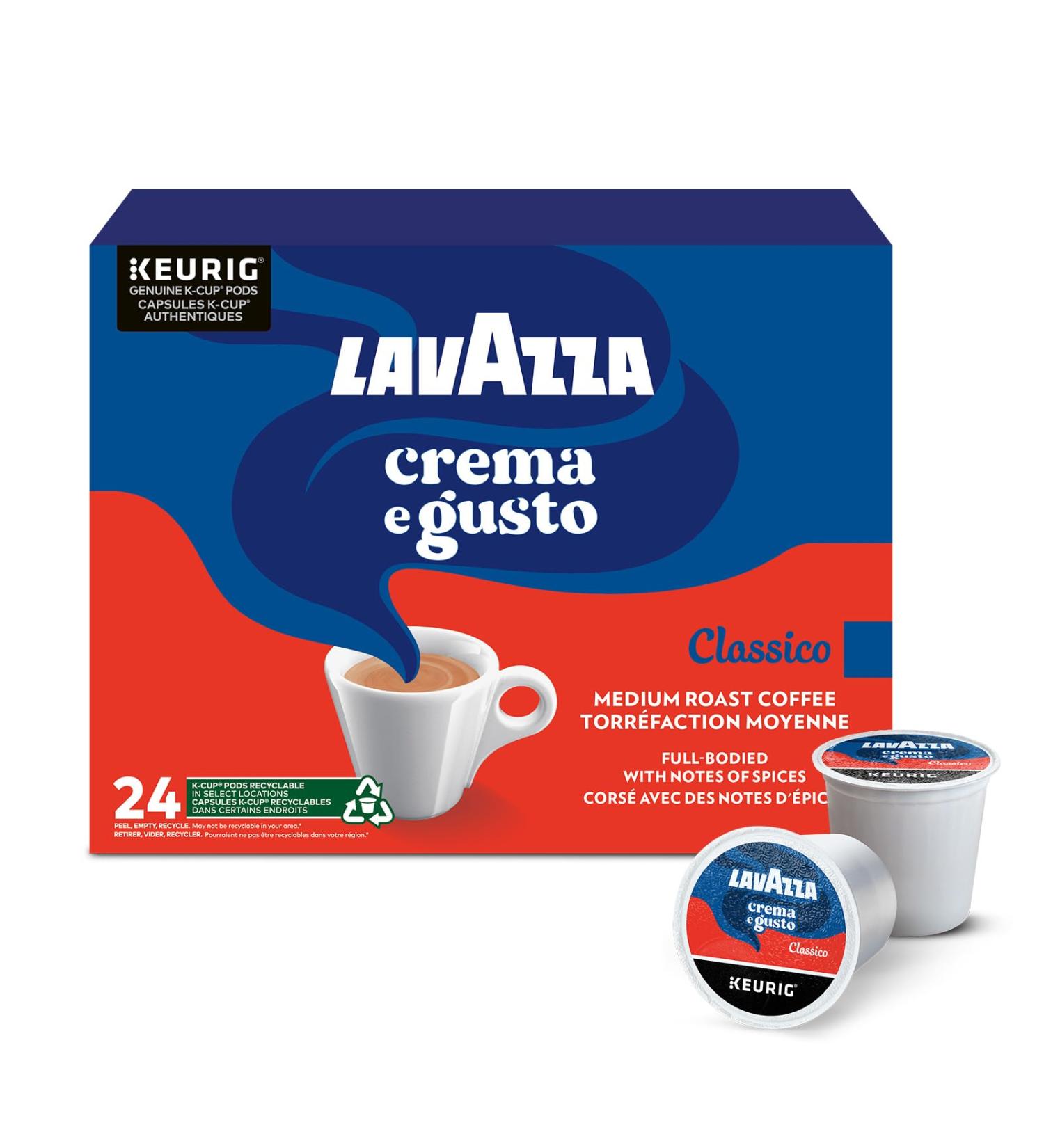 Lavazza Crema e Gusto Medium Roast K-Cup Coffee Pods 24 Count For Keurig Coffee Makers Qualit Rossa 24 count (Pack of 1) - Buy Online on GoSupps.com