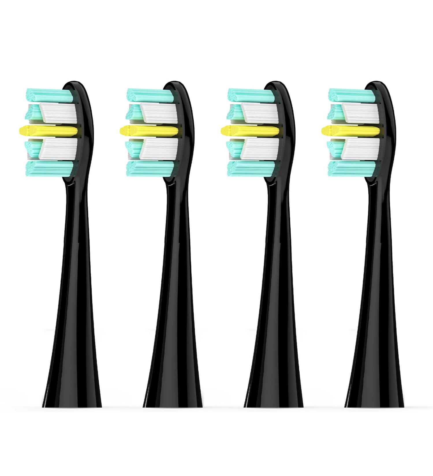 SEAGO SG-982 Replacement Brush Heads - 4 Pack Electric Toothbrush Heads Black - Best Price & Fast International Shipping - Buy Online on GoSupps.com