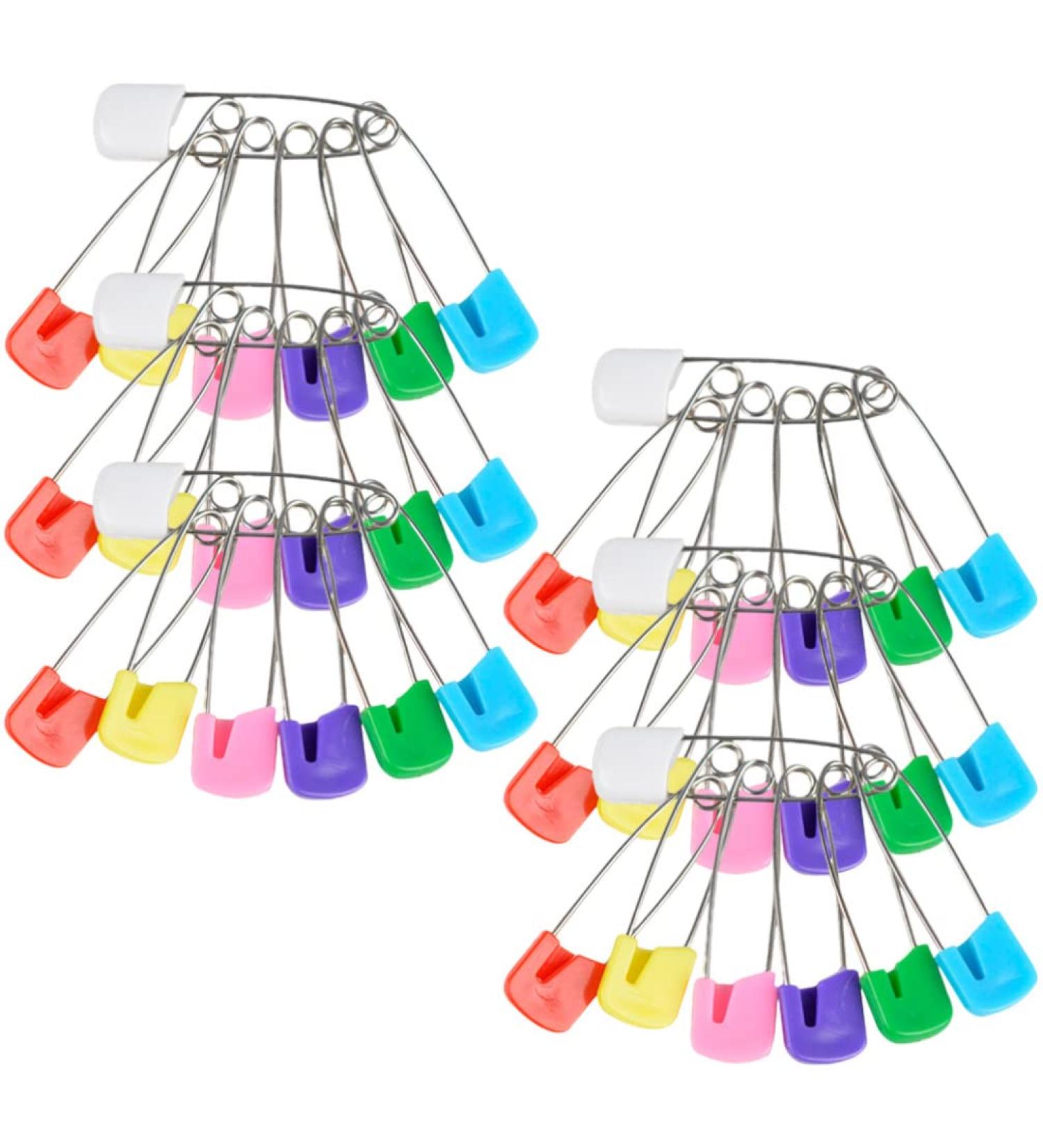 SAFIGLE Large Safety Pin Fastener 100pcs Baby Safety Baby Diaper Baby Bibs Cloth Plastic Head Baby with Safe Locking Closures Nappy Pin Baby Bibs 2.16X0.43X0.2in/Each One Baby Nappies - Buy Online on GoSupps.com