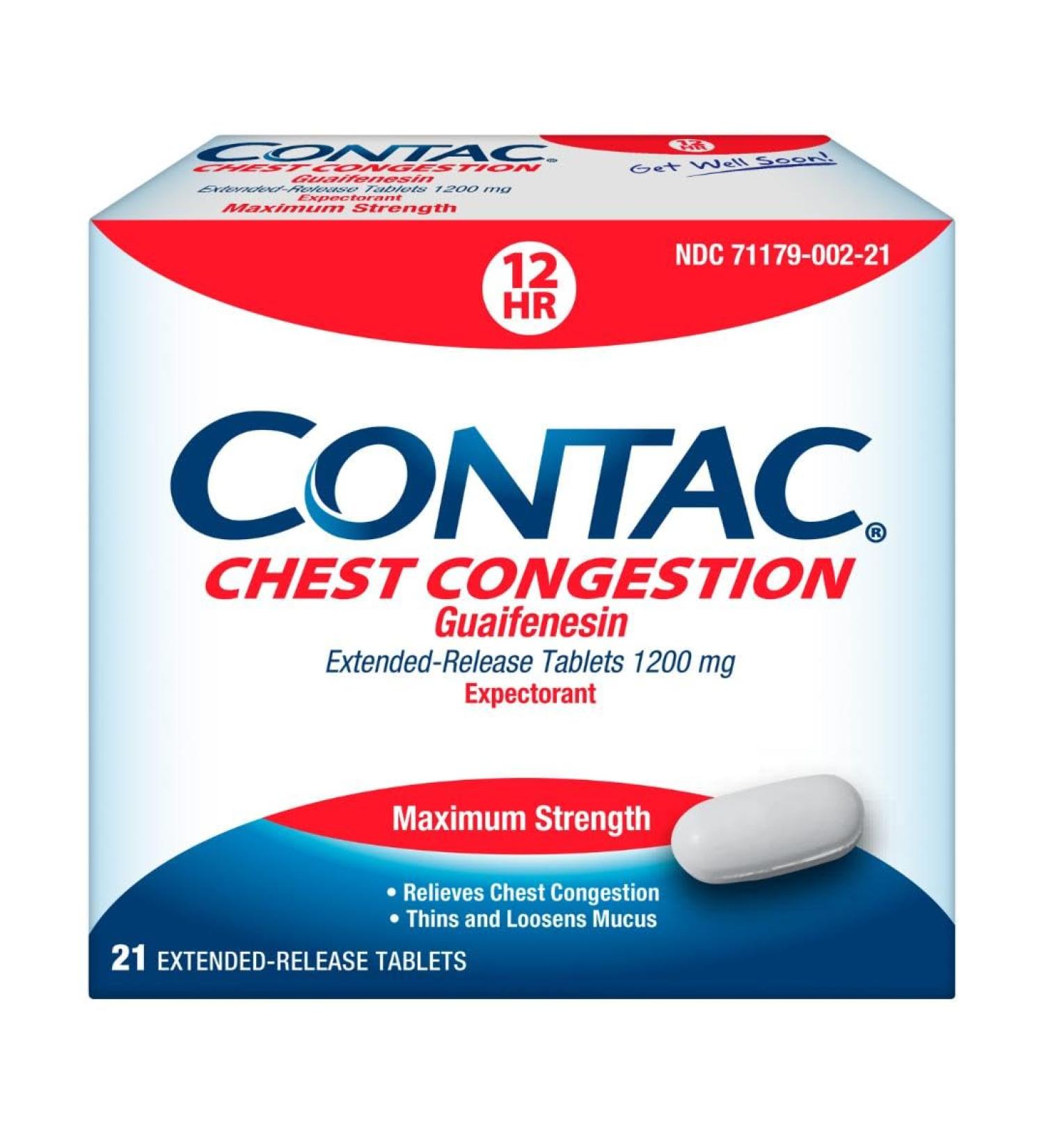 Contac Cough Suppressant & Expectorant - Max Strength Guaifenesin & Dextromethorphan HBr Extended Release Tablets 21 Count - International Shipping Available - Buy Online on GoSupps.com