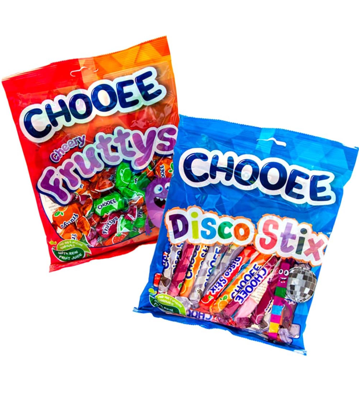 Assorted Fruit Chews Sweets Bag 200g - Cheery Fruttys & Disco Stix Chews - Pack of 2 - Buy Online on GoSupps.com