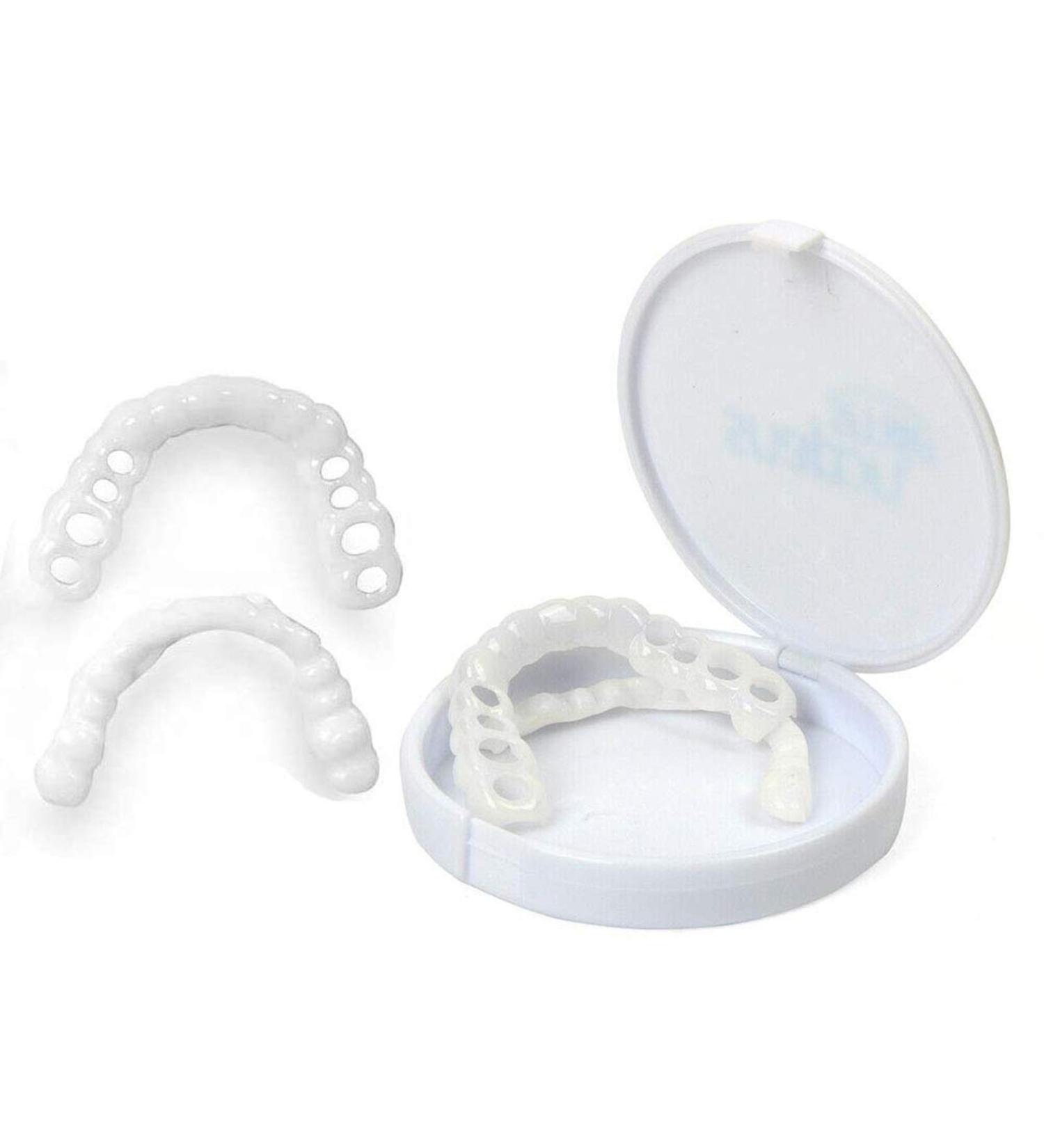 2 Sets Cosmetic Denture Perfect Smile Dental Beauty Veneer Instant Perfekt Smile Temporary Teeth 2 Upper And 2 Lower Essential For Dating And Work - Buy Online on GoSupps.com