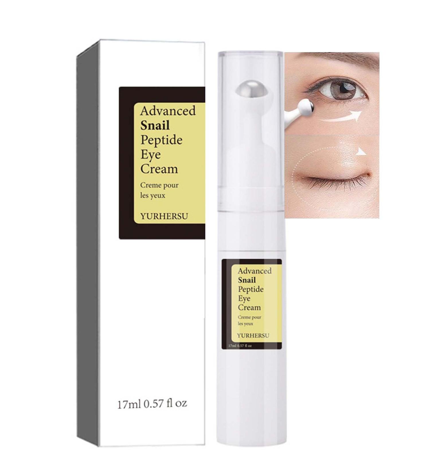 Under Eye Cream for Dark Circles and Puffy Eyes - Snail Peptide Energetic Eye Roll-On - Eye Bags Remover Anti aging - Reduce Lines Wrinkles Puffiness and Dark Circles - Buy Online on GoSupps.com