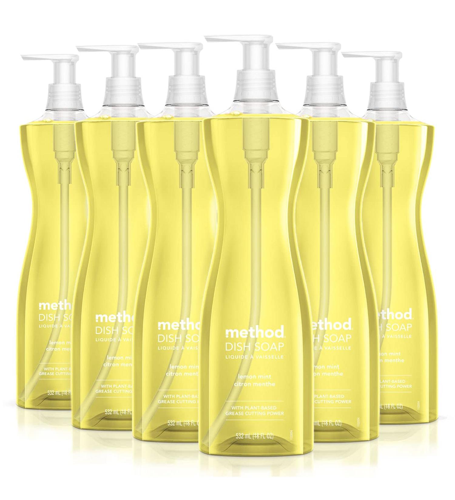 Method Gel Dish Soap Liquid Lemon Mint Biodegradable Formula - 18 Fl Oz (Pack of 6) - Buy Online on GoSupps.com