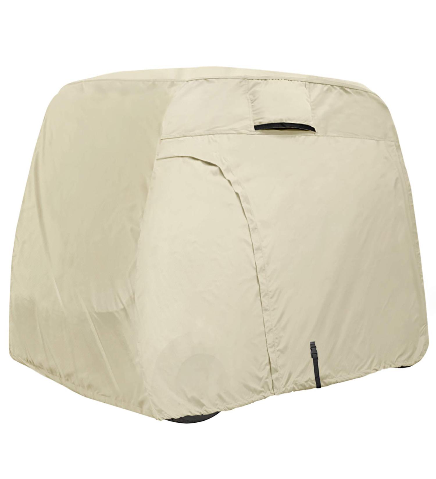 Explore Land 600D Waterproof Golf Cart Cover - Universal Fit for 2 Passenger Golf Carts - Light Tan - Buy Online on GoSupps.com