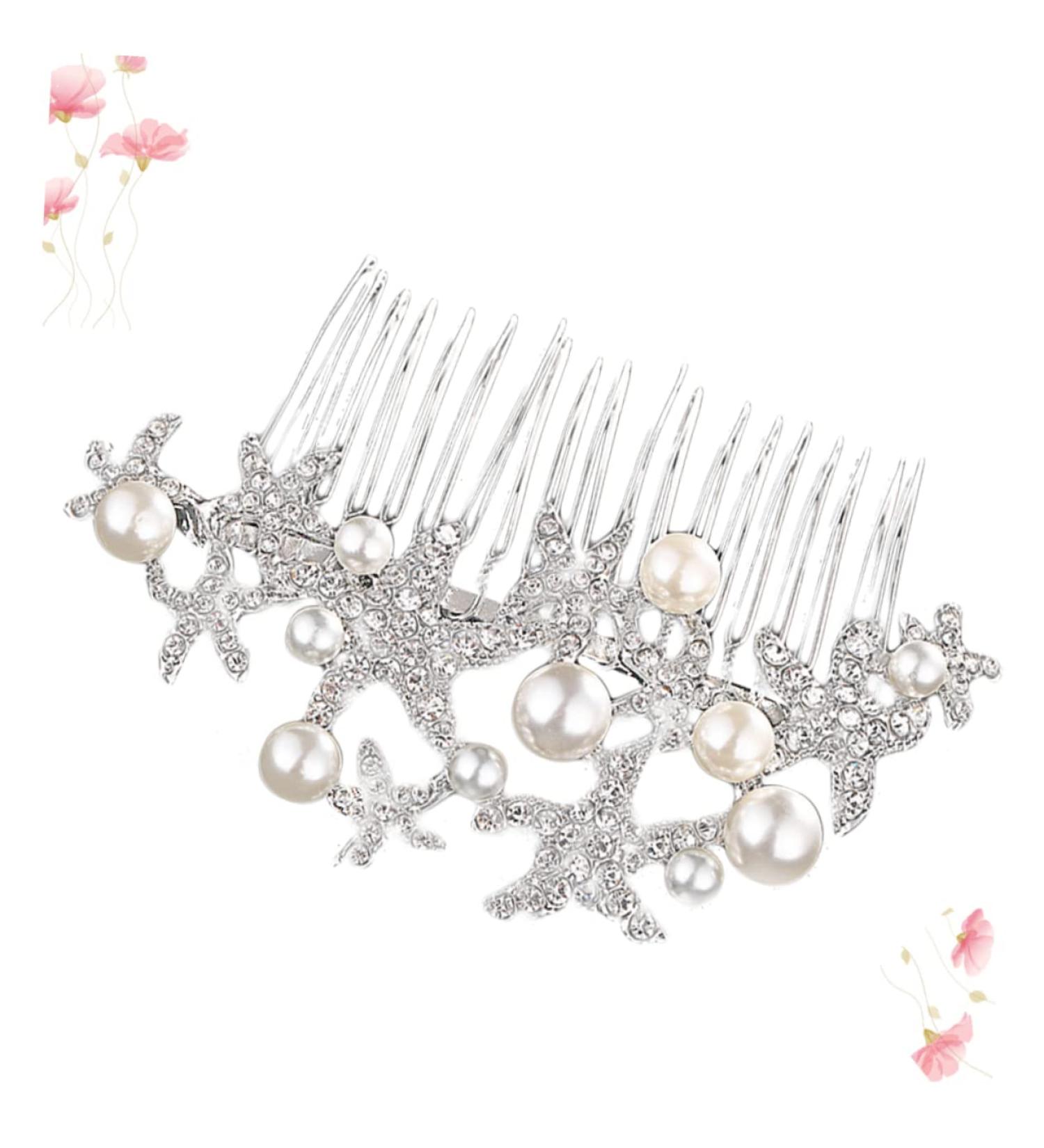 Housoutil Rhinestone Hair Headwear for Women Hair Combs for Women Alloy Hair Comb Hair Rhinestones Hair Comb for Bride Rhinestone Comb Tiara Crystal Hair Comb Women's Pearl Wedding - Buy Online on GoSupps.com