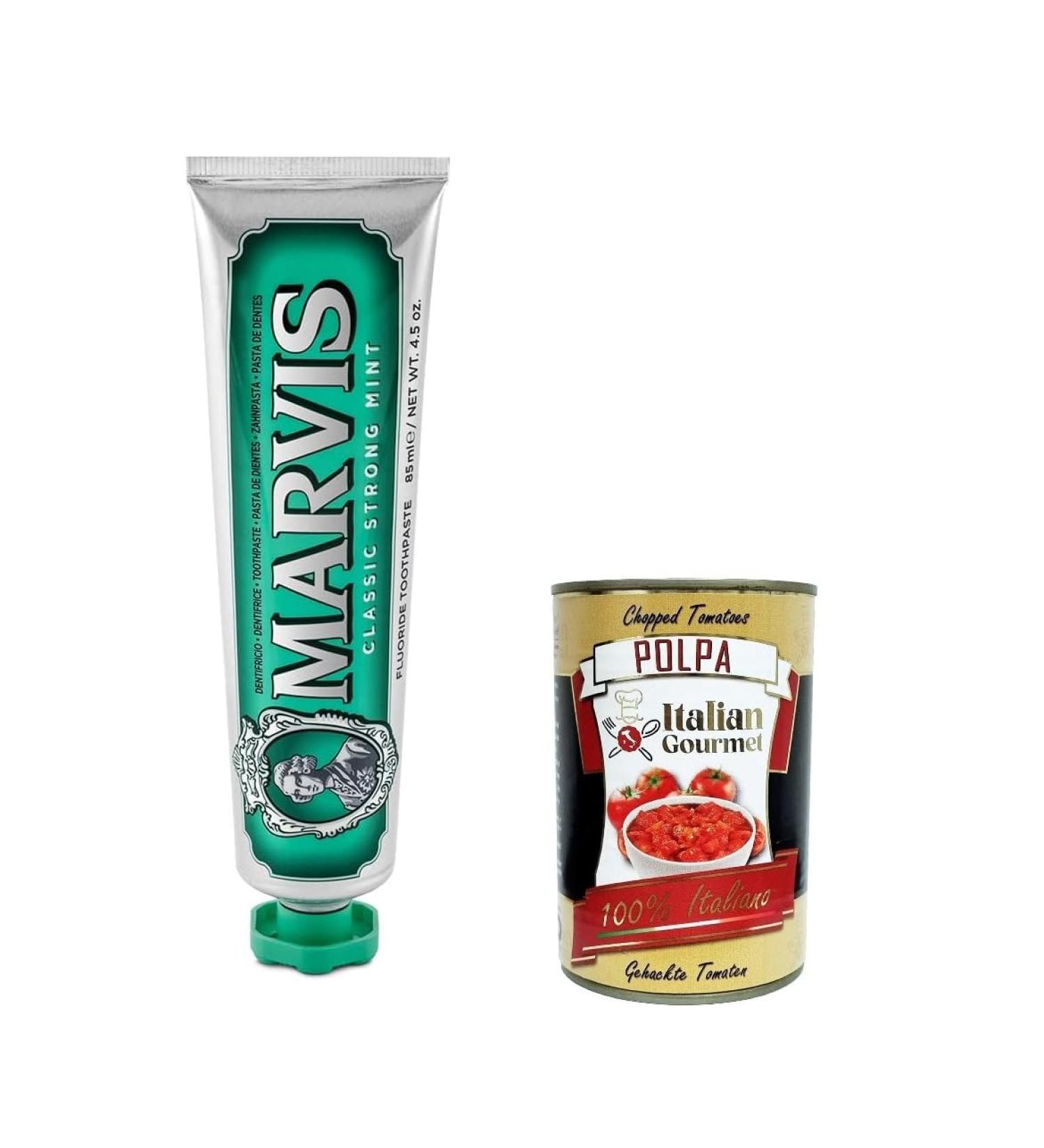 3x Marvis Classic Strong Mint Toothpaste 85ml - Long-Lasting Freshness + Italian Gourmet Polpa 400g - Shop Internationally - Buy Online on GoSupps.com