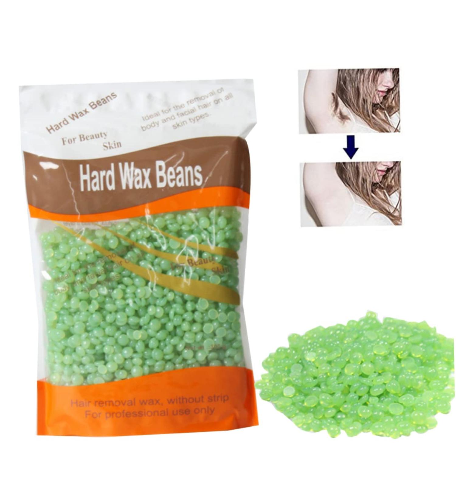 Angoily Hard Wax Pearls - Painless Bikini & Facial Hair Removal Wax | Green Solid Hard Wax for Smooth Skin - Buy Online on GoSupps.com