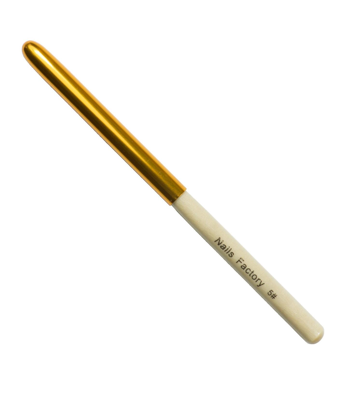 Buy N&BF Professor Gel Brush Gold Size 5 | Premium Kolinsky Nail Art Brush for Gel & Acrylic Design | Red Marten Hair Nail Studio Tools - Buy Online on GoSupps.com