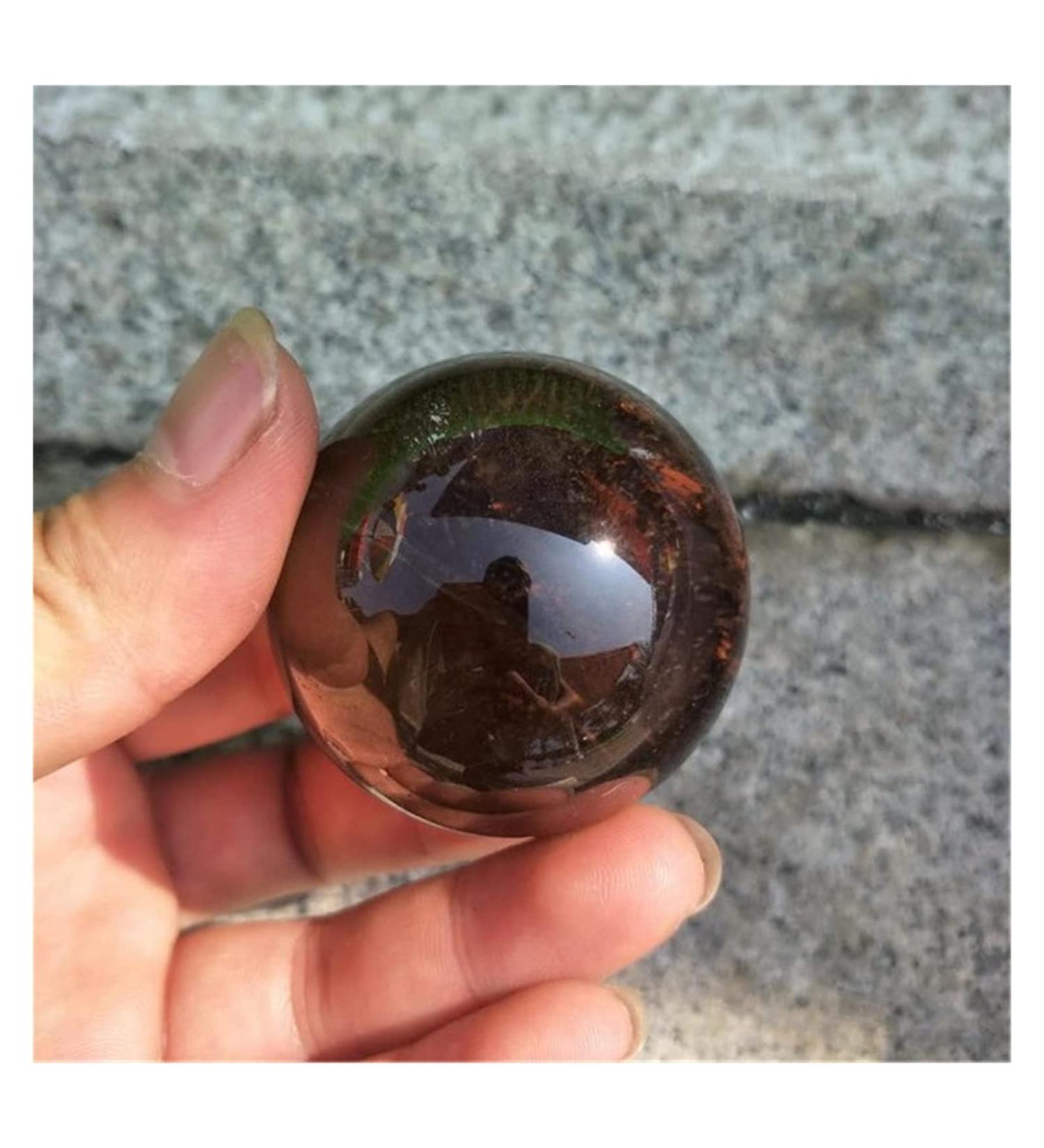 Natural Crystal Rough Ornament 1pc Natural Ball Clear Smoky Quartz Crystal Sphere 40-50MM for Fengshui Decoration Gift Decoration 1pc 40mm