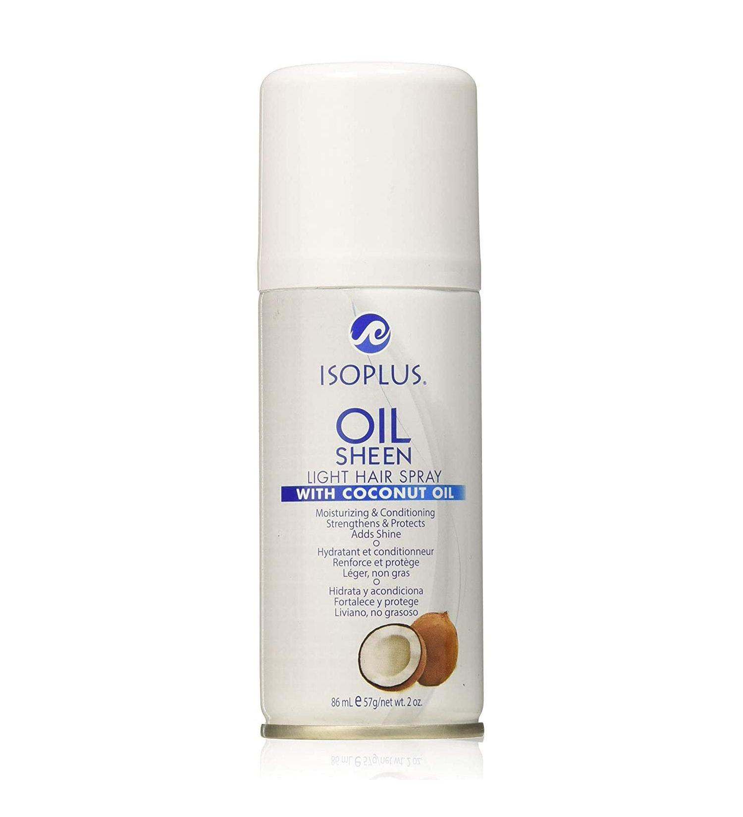Isoplus Oil Sheen Light Hair Spray with Coconut Oil 2 Oz Pack of 12