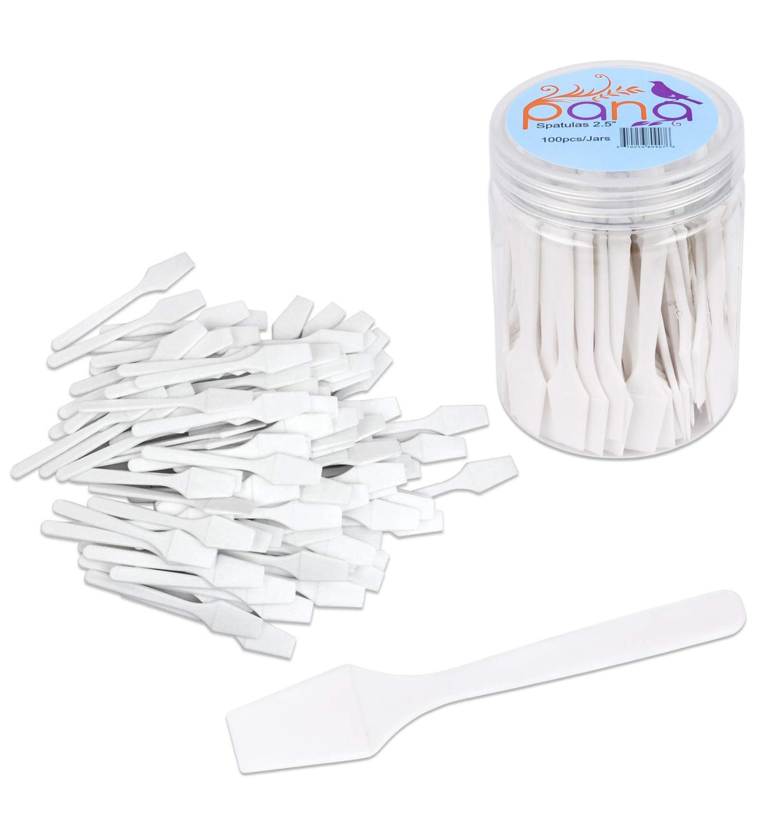 Pana Brand 100pcs Disposable Plastic Spatulas for Cosmetic Make Up and Skin Care - White (100 Pieces) - Buy Online on GoSupps.com