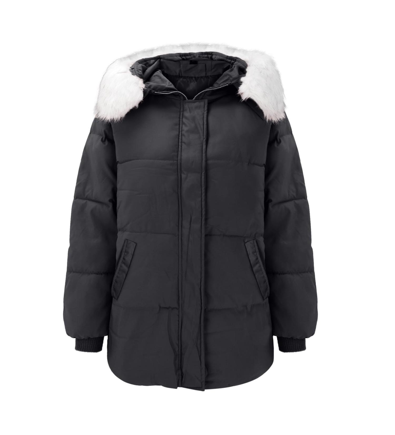 Buy Hehiy Women's Winter Coat | Warm Hooded Sporty Outdoor Jacket | Long Blue & Black Quilted Parka - Buy Online on GoSupps.com