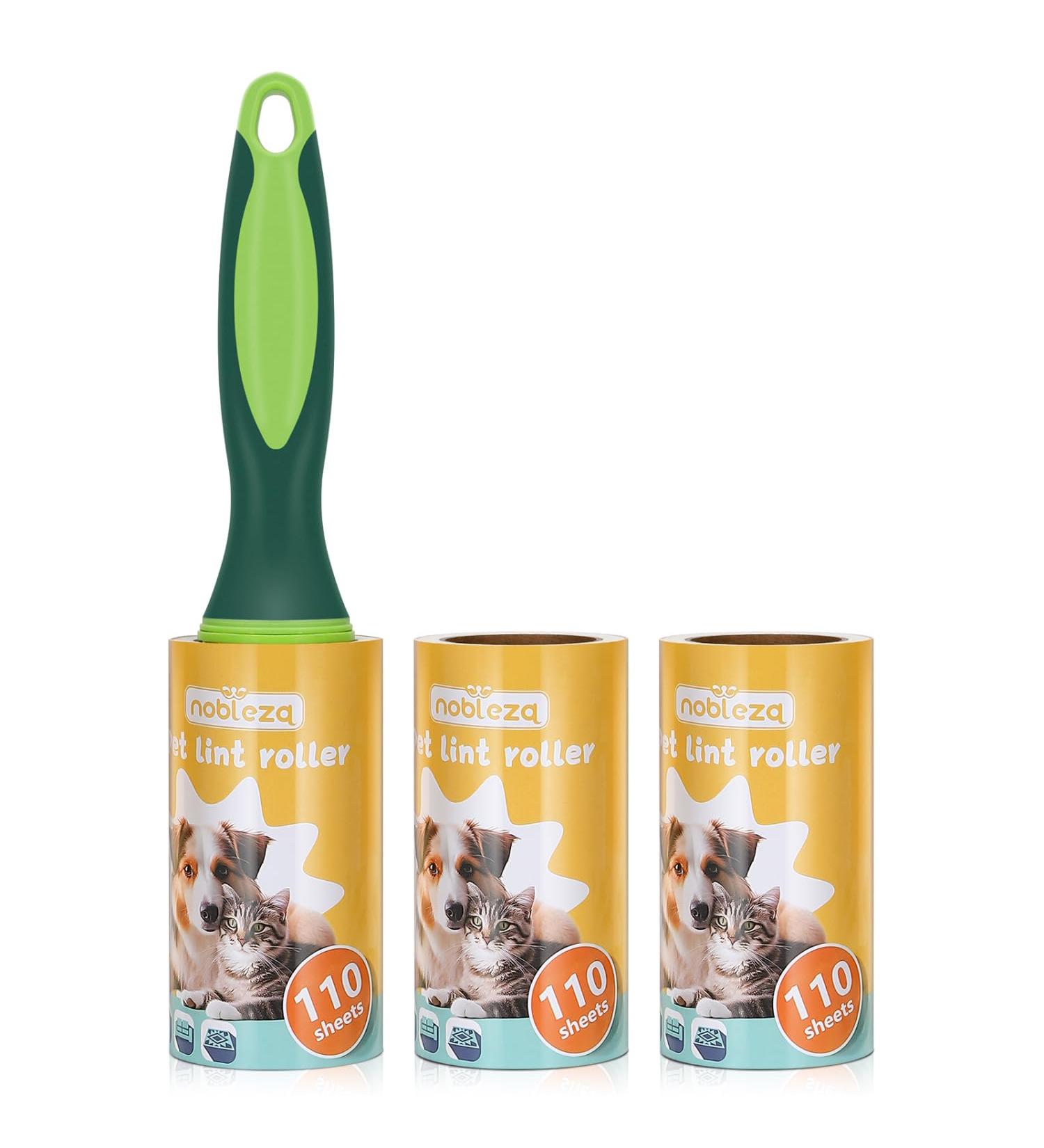 Nobleza Lint Rollers - 330 Sheets (3 Rolls + 1 Roller) - Extra Sticky Lint Roller for Clothing Pet Hair & Dust Removal - Buy Online on GoSupps.com