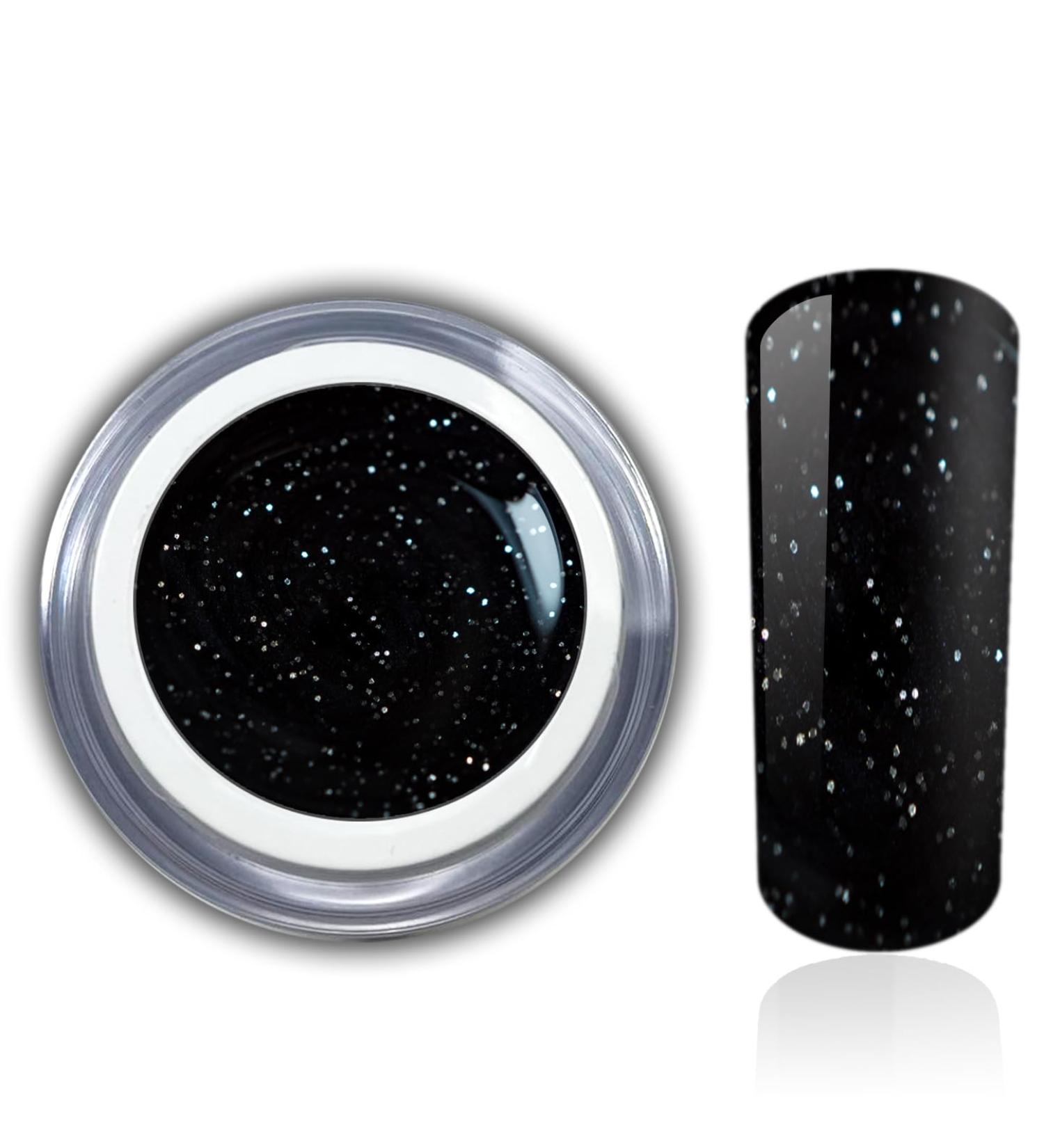 Black Glitter Gel - UV LED Nail Design Gel (1x5ml) | RM Beauty Nails - Perfect for Stunning Nail Art - Buy Online on GoSupps.com