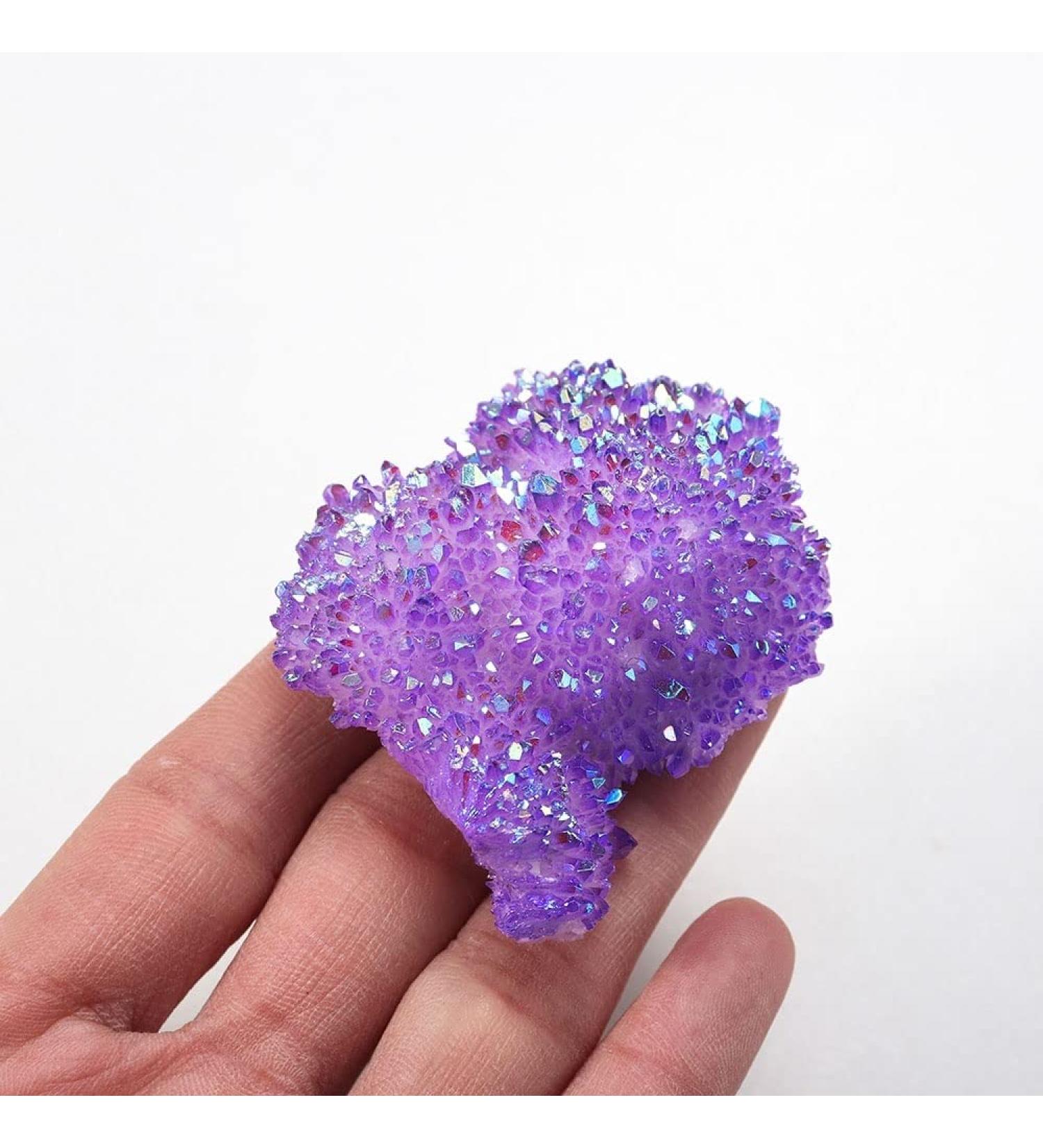Natural Magic Natural Quartz Electroplated Purple Crystal Cluster Titanium Coating Quartz Cluster Gemstones Home Aquarium Decor ZJGIDTEM (Color : Purple Size : 300g) 300g Purple - Buy Online on GoSupps.com