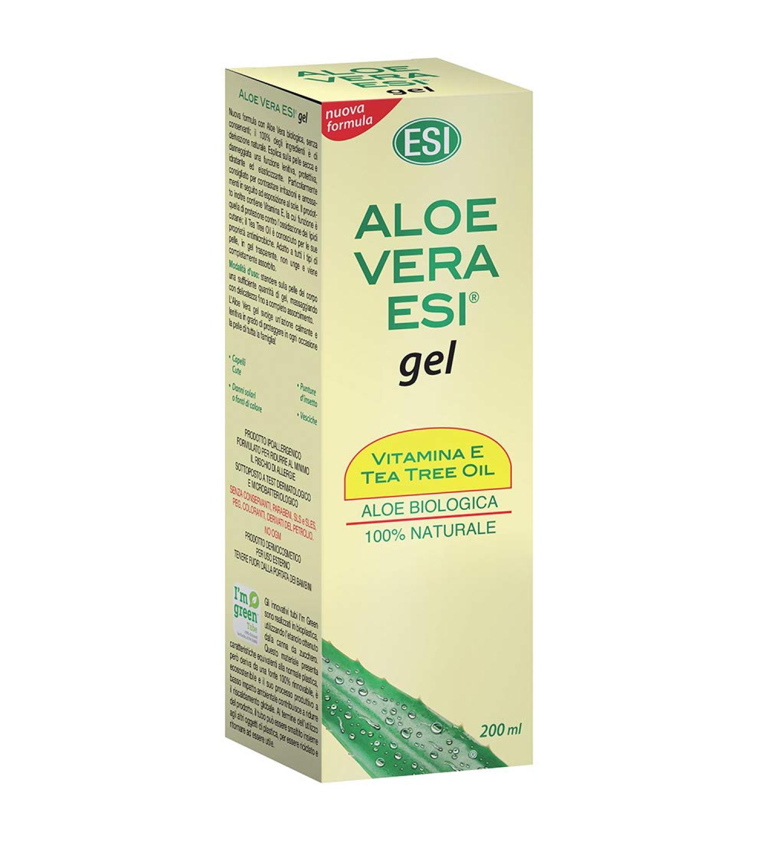ESI Aloe Vera Gel with Vitamin E & Tea Tree - 200ml for Dry Skin | Argan Oil Infused | International Shipping - Buy Online on GoSupps.com