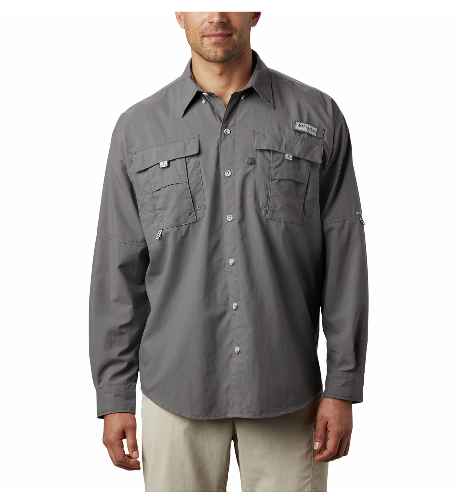 Columbia Men's Bahama II Long Sleeve Shirt - City Grey, Size Large - Buy Online on GoSupps.com