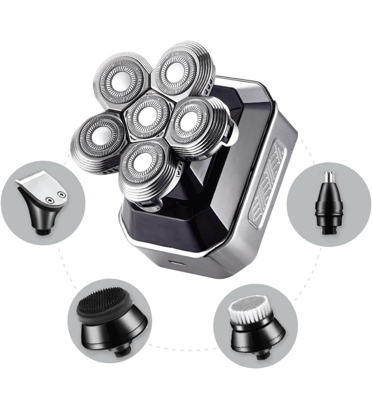5 in 1 Head Shaver for Men - Waterproof Electric Shaver Beard Trimmer Nose Trimmer & Massager - FlexSeries for Bald Men - Buy Online on GoSupps.com