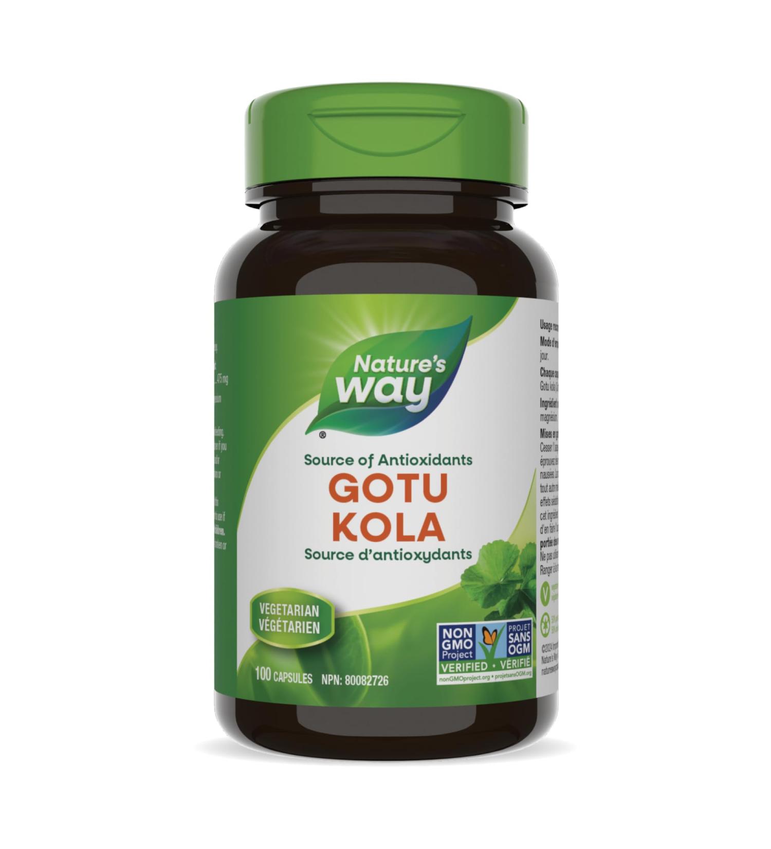 Nature's Way Gotu Kola Antioxidant 100 Vegetarian Capsules 100 count (Pack of 1) - Buy Online on GoSupps.com