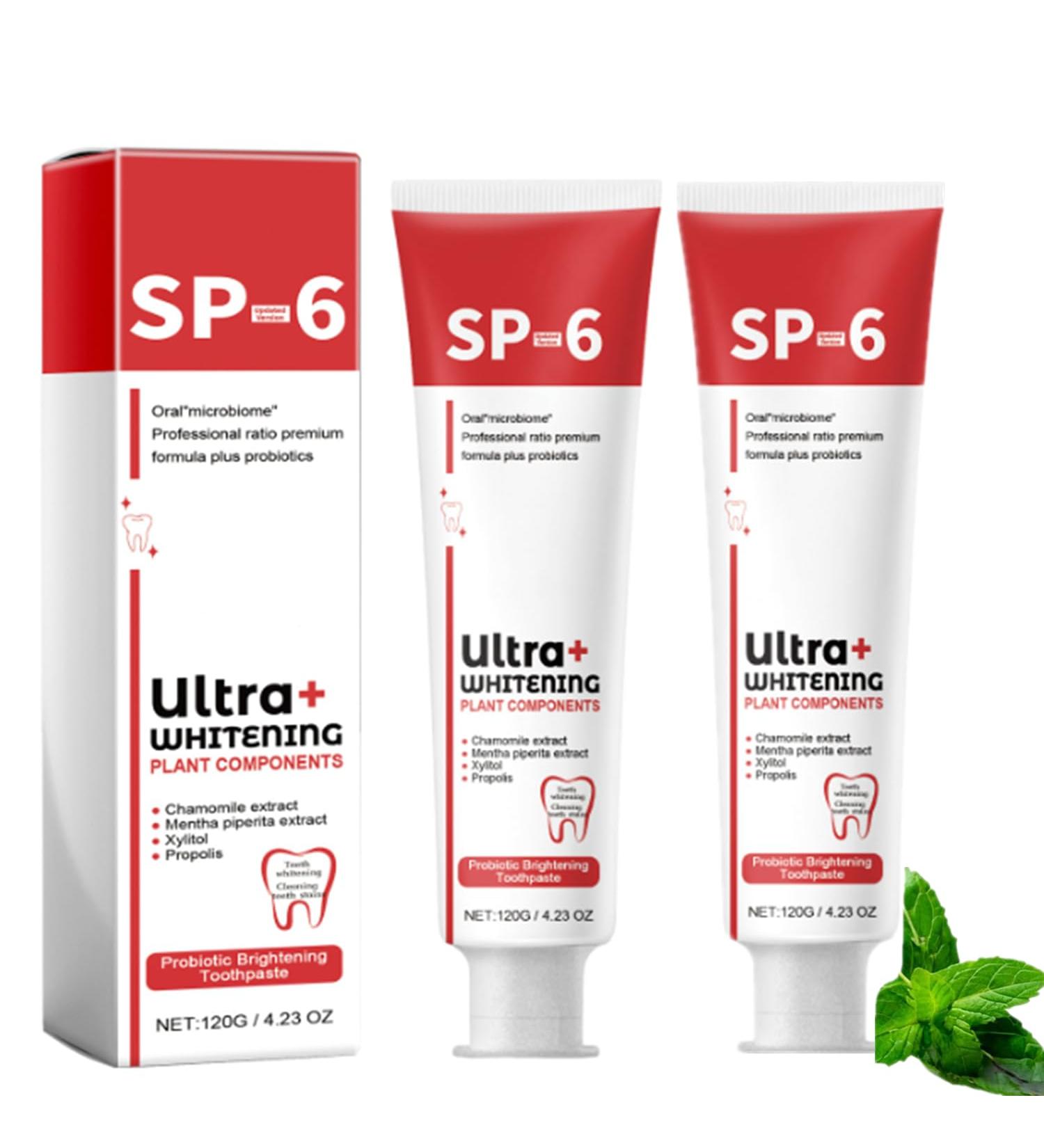 2Pc SP-6 Ultra Whitening Toothpaste - Probiotic Brightening & Deep Cleaning Care for Fresh Breath - Buy Online on GoSupps.com