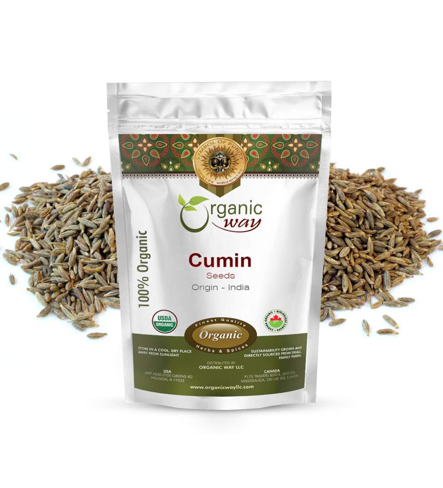 Organic Way Premium Cumin Seeds (Jeera) - 1lb Pack, USDA Certified, Raw, Vegan, Non-GMO, Gluten-Free | Adds Flavour & Aroma, Origin India - Buy Online on GoSupps.com