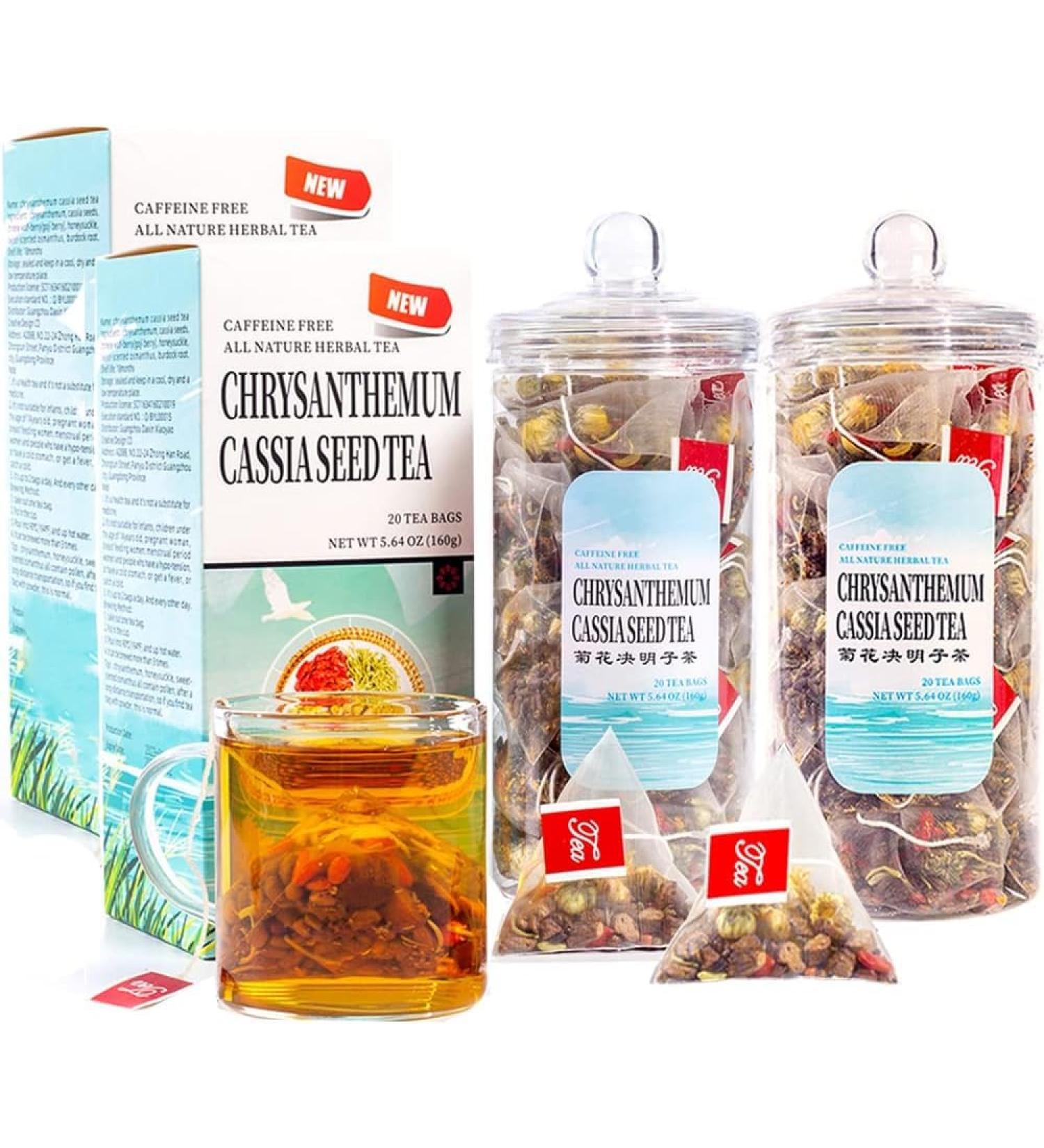Chrysanthemum Cassia Seeds Burdock Root Tea Bags 320G(40 Tea Bags) Eyes Brighten Liver Cleanse Herbal Tea Honeysuckle Chinese wolfberry Sweetscented Osmanthus No Added Flavoring Combination of Floral Tea - Buy Online on GoSupps.com