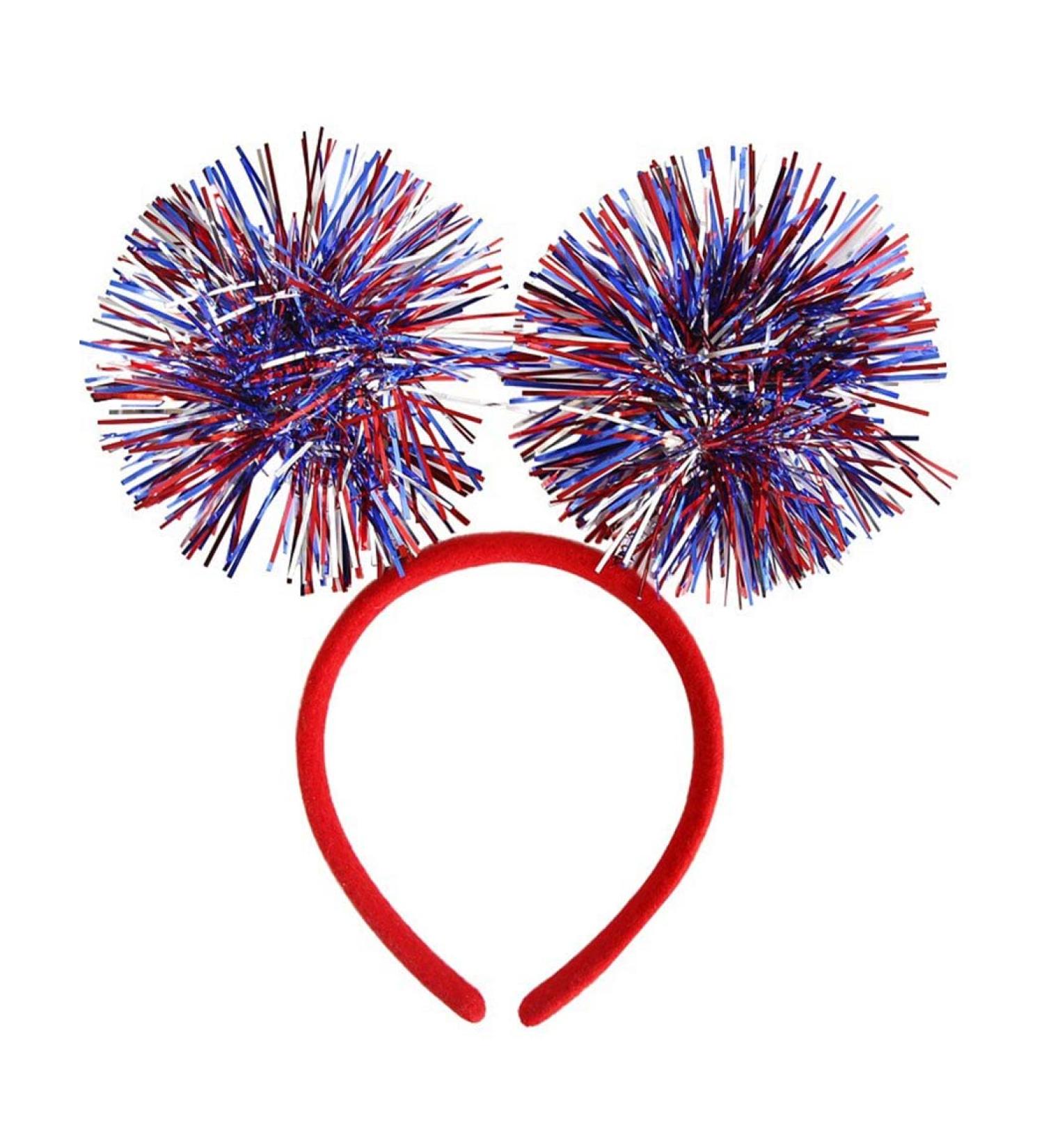 Catery 4th of July Glitter Star Patriotic Head Bopper Headband | Independence Day Tassel Hoop Party Accessories - Buy Online on GoSupps.com