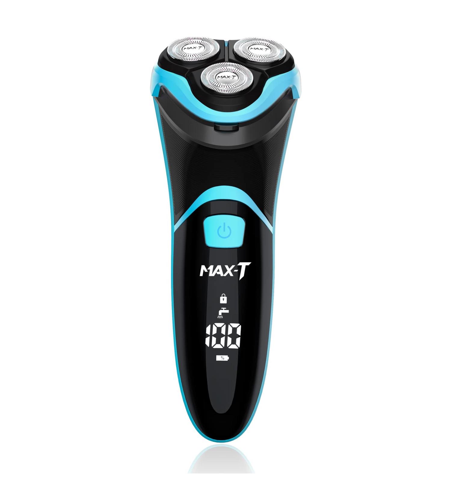 MAX-T Electric Shaver for Men - Cordless, Waterproof Rotary Razor with Travel Case & Trimmer - Ideal Gift for DadBoyfriend - Buy Online on GoSupps.com