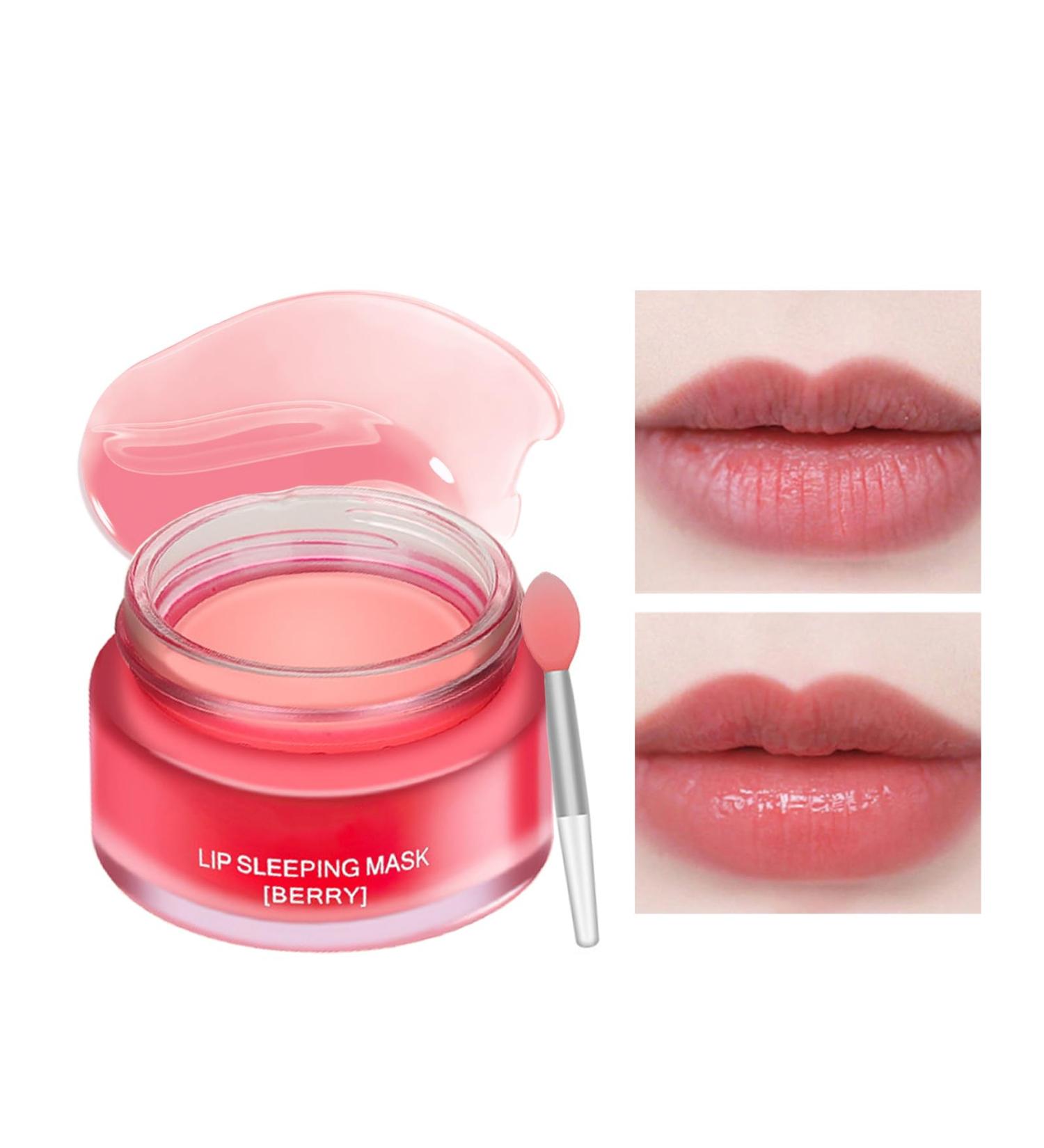Lip Sleeping Mask Lip Balm Strawberry Lip Mask Moisturising Lip Oils for Dry Chapped Peeling Cracked Lips Skincare Moisturiser Lip Balm for Lip Care - Buy Online on GoSupps.com