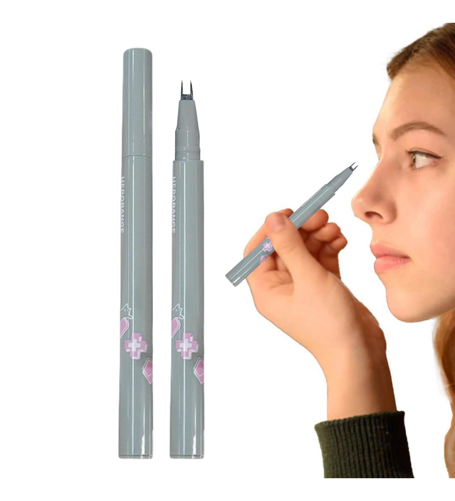 Double Tip Eyeliner | Ultra Fine Liquid Eyeliner for Eye Makeup Tear Bag Makeup Cosmetics Natural Lower Eyelash Eyeliner Quick Drying Liquid Eyeliner for Women Girls Shakven 01# Black Gray - Buy Online on GoSupps.com