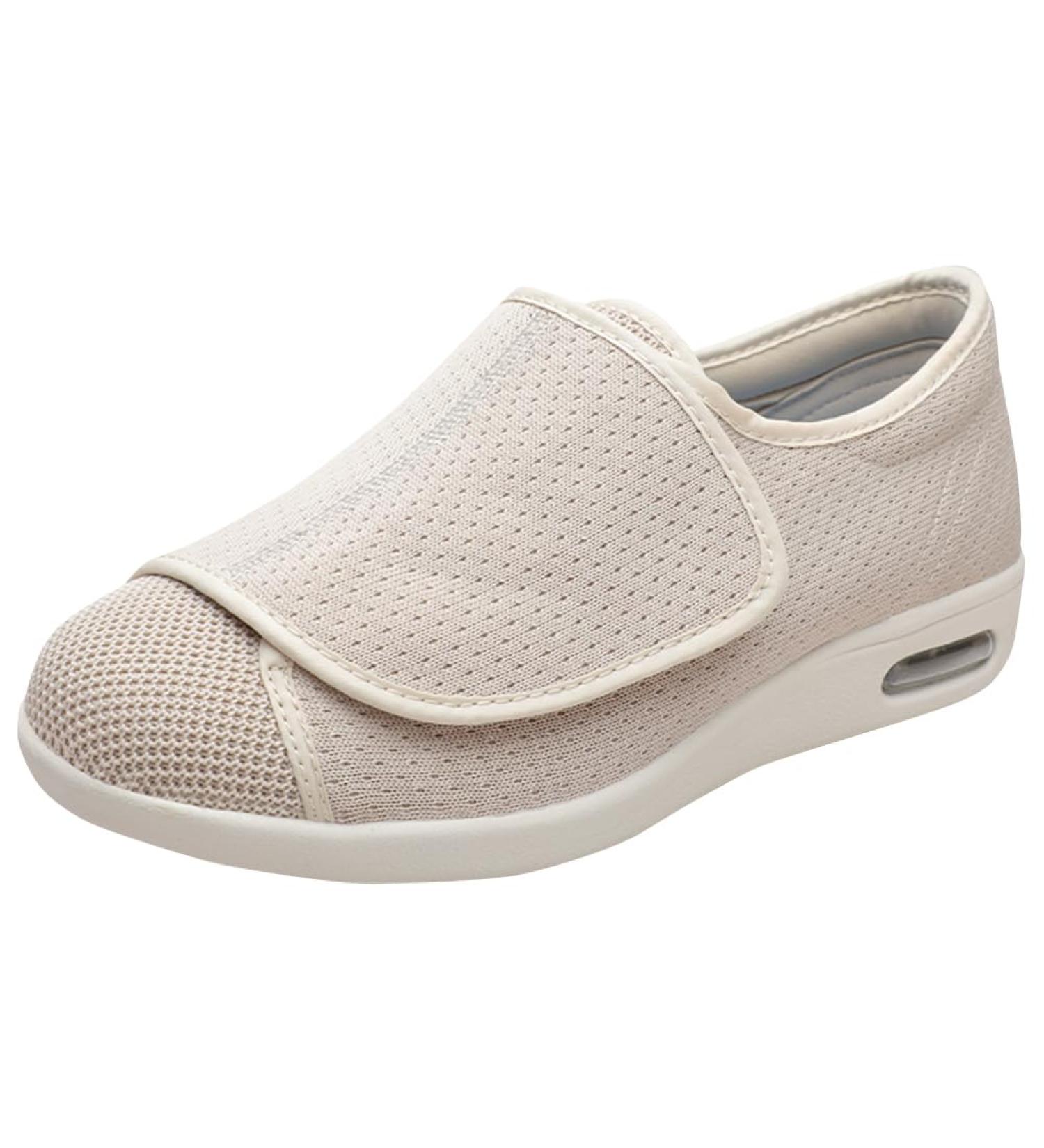 ACE SHOCK Men's Wide Width Diabetic Walking Shoes - Beige 6 Wide - Air Cushion Sneakers for Plantar Fasciitis, Bunions, and Swollen Feet - Buy Online on GoSupps.com